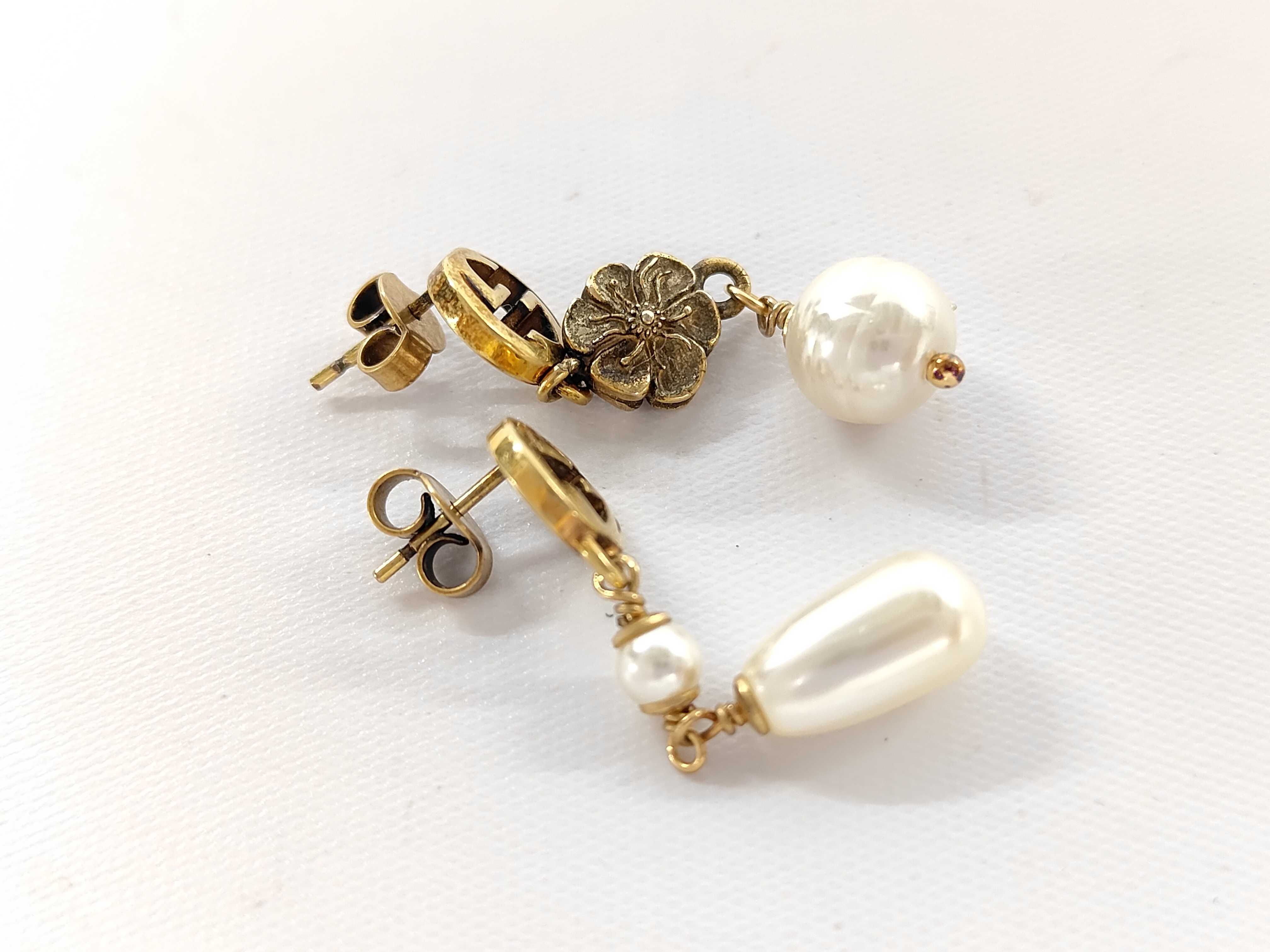 GP Hardware Faux Pearl Floral Earrings — view 3