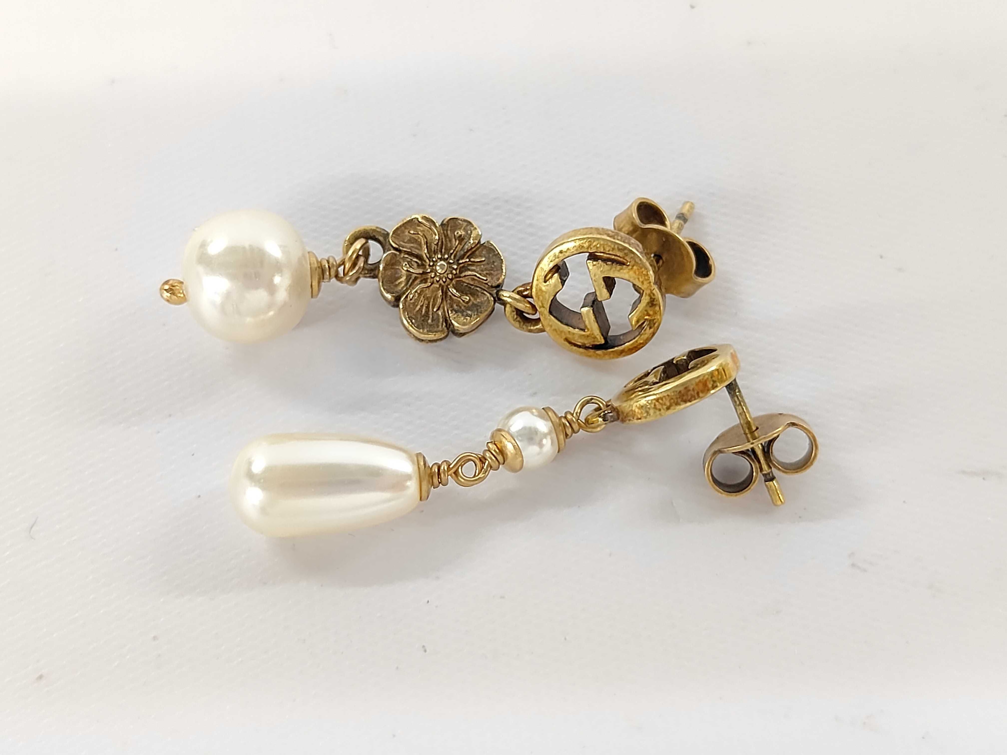 GP Hardware Faux Pearl Floral Earrings — view 4