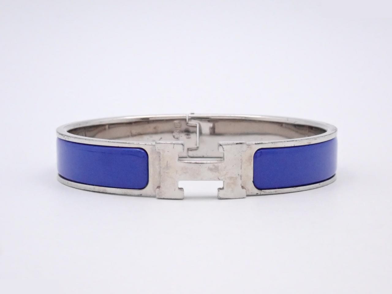 Click H Blue x Silver Bangle, Wrist circumference approx. 17cm
