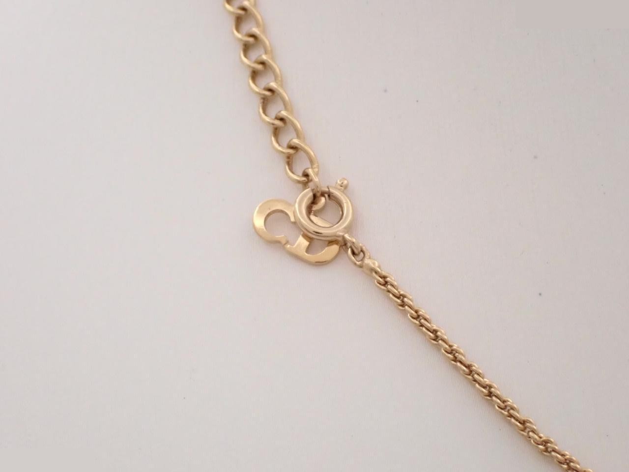 Rhinestone necklace, gold plated, chain approximately 44cm — view 2