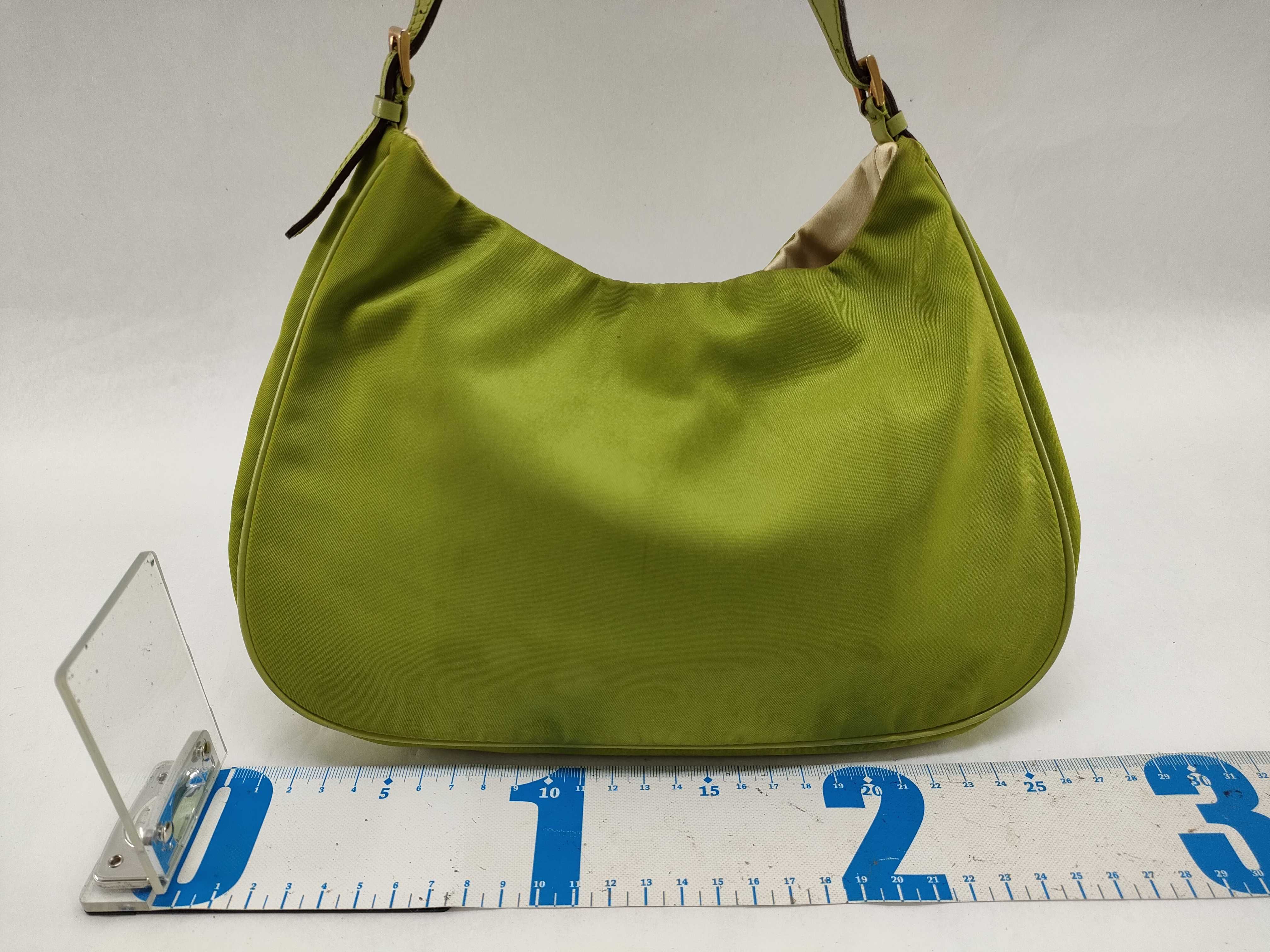 nylon chain handbag, one-shoulder bag with triangular logo and satin lining. — view 2