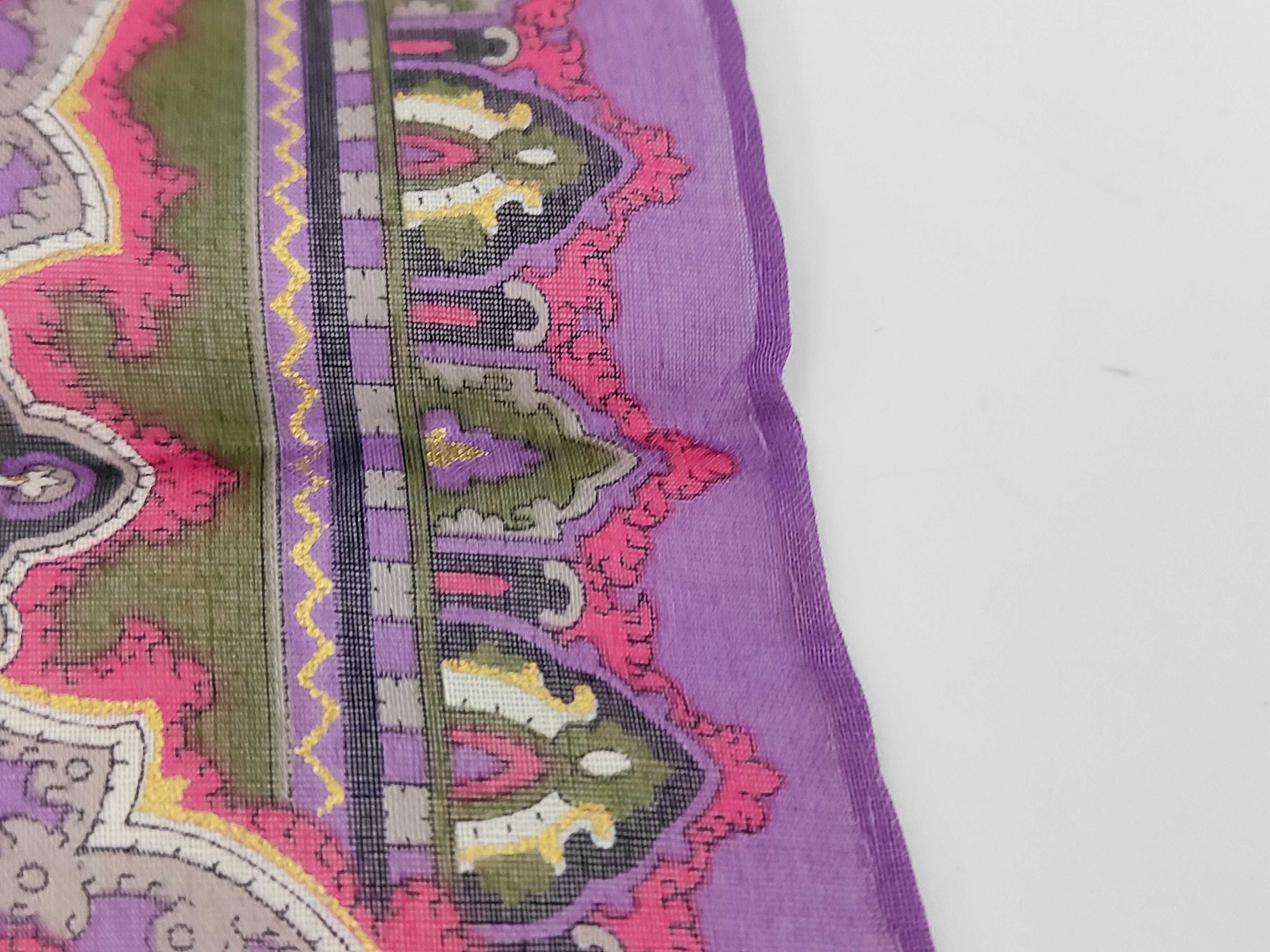handkerchief scarf with sticker, floral houndstooth pattern, glitter, and other accessories. — view 6