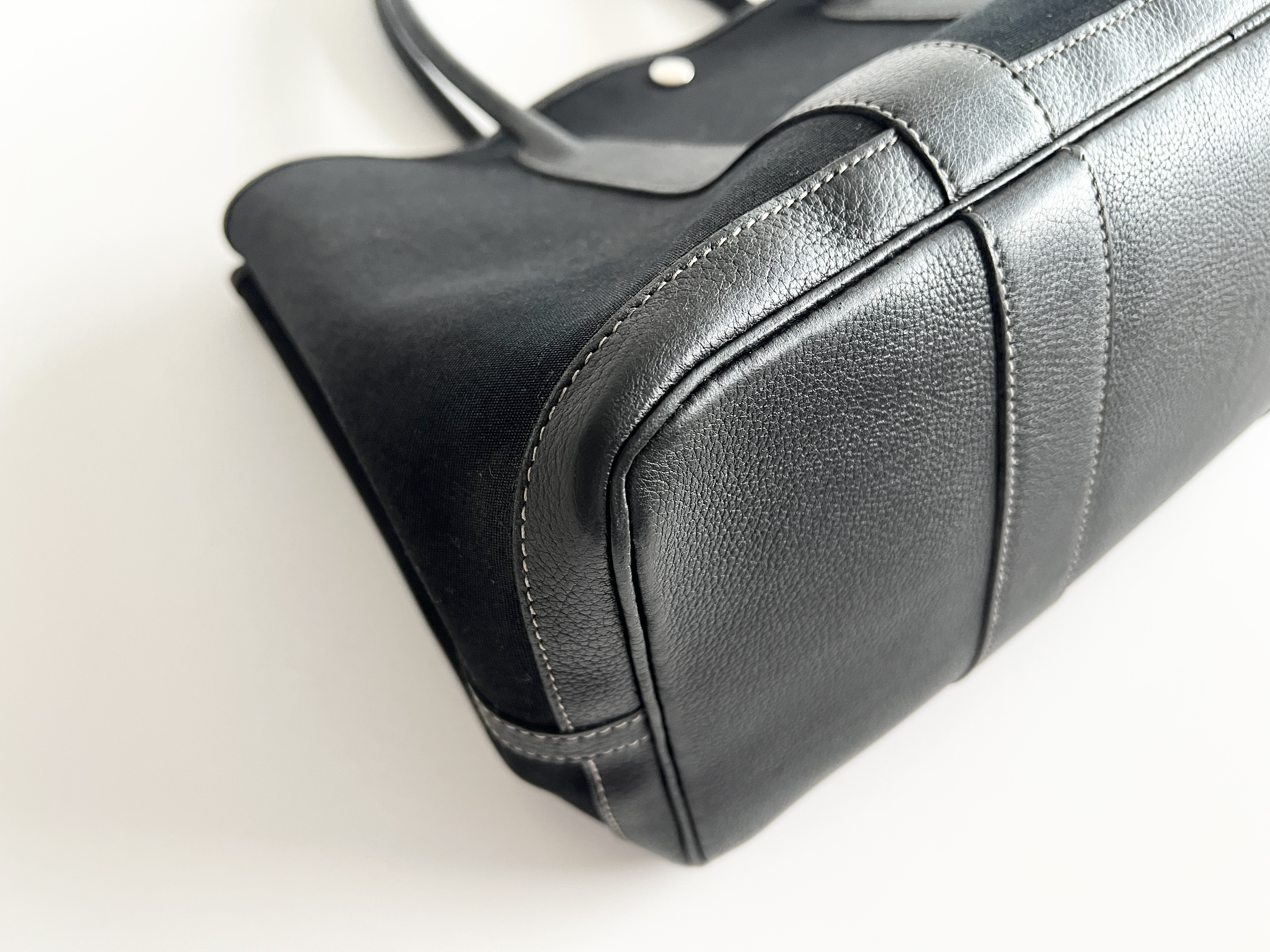 Garden Party PM ( G stamp) Leather Canvas Handbag Tote Bag — view 9
