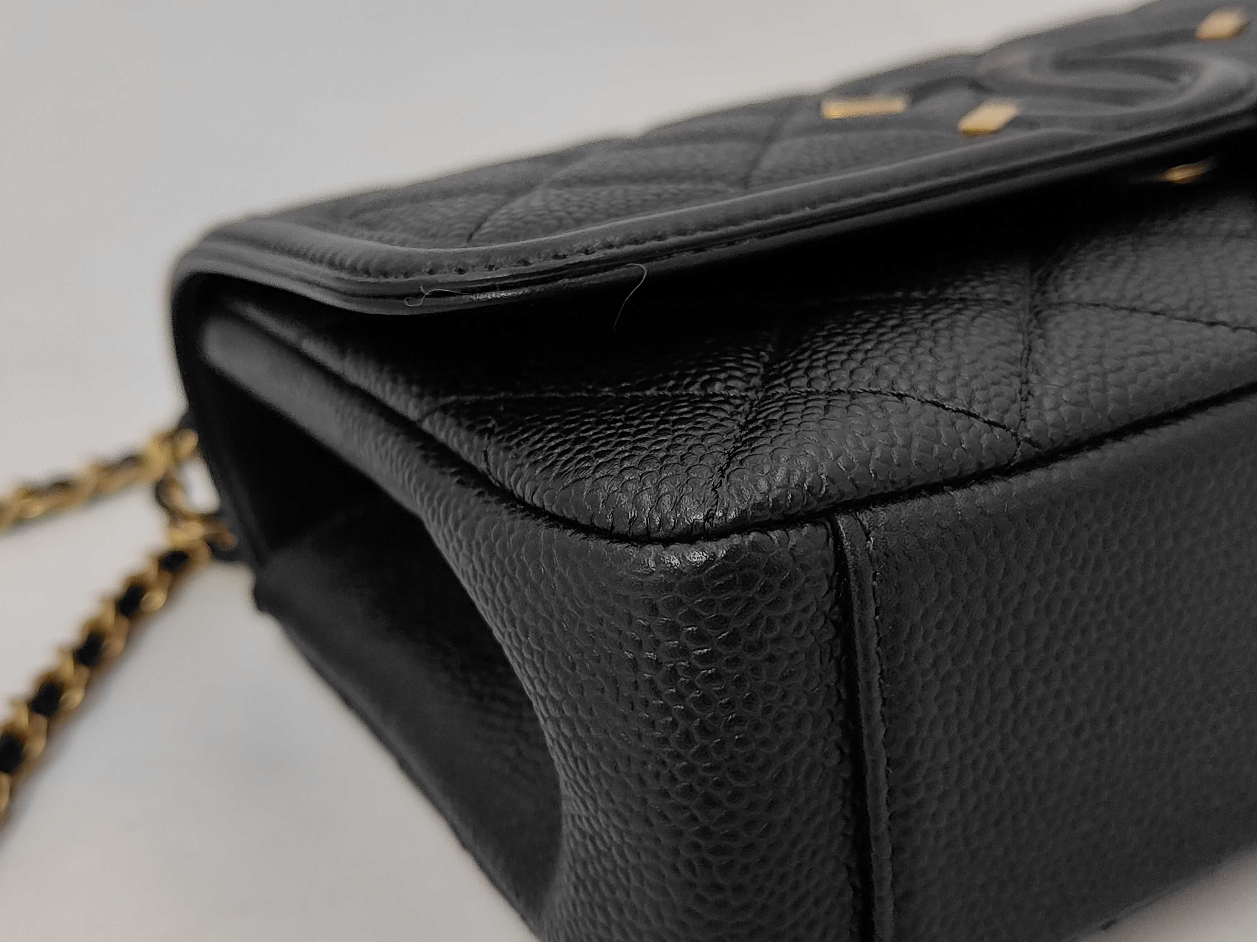 Black Quilted Calfskin Medium Filigree Shoulder Bag (No. 24) with Card — view 7