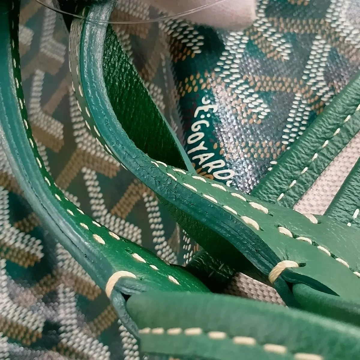 Saint Louis GM PVC x Leather Tote Bag, Green — view 12