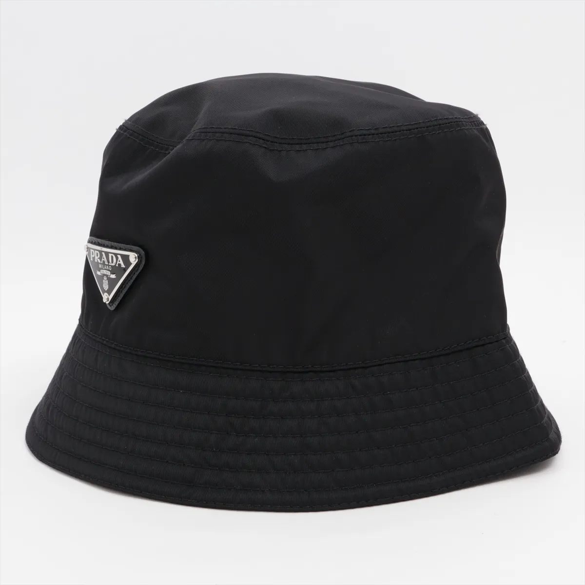 1HC137 Re Nylon Bucket Hat, Size L, Polyamide, Black. Shows signs of wear, — view 2