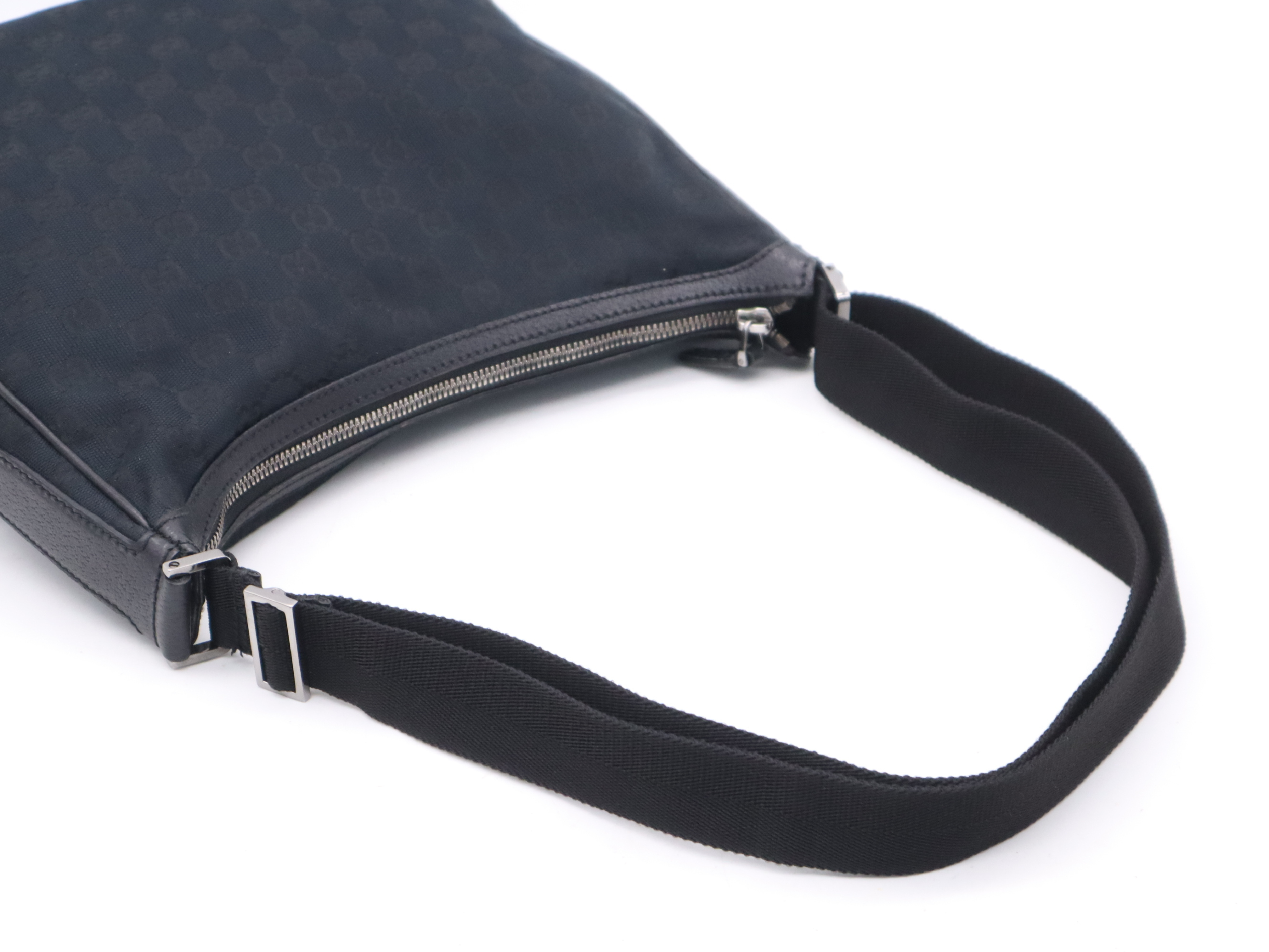 131211GG Canvas Shoulder Bag, Black Shoulder Bag — view 6
