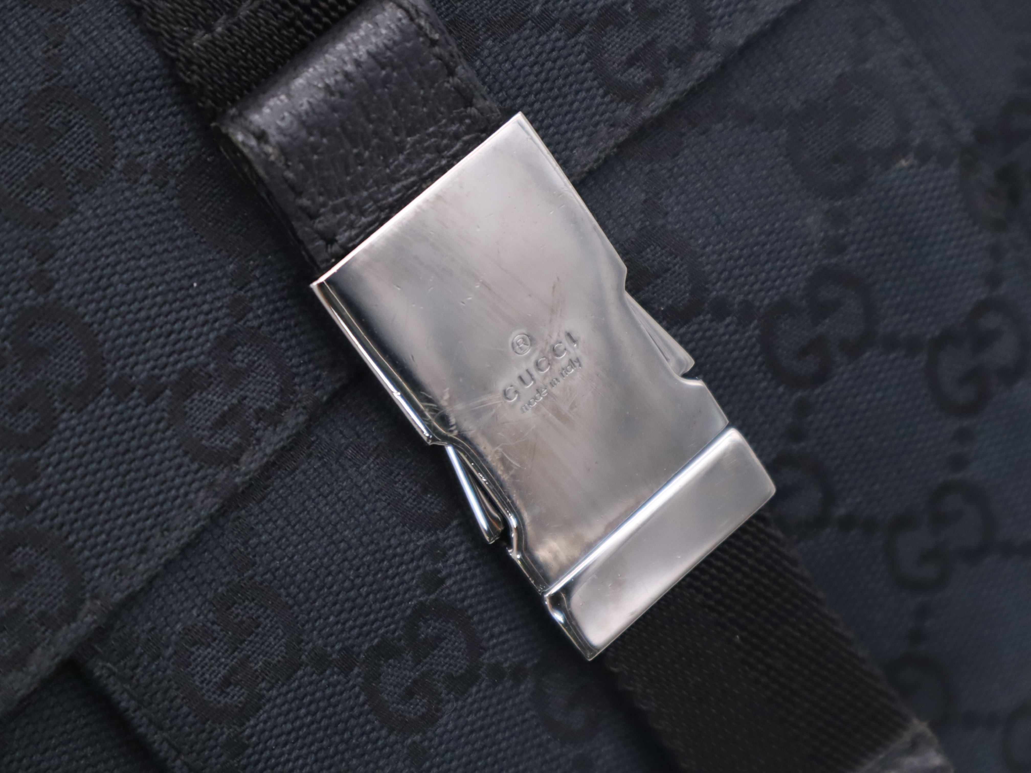 131211GG Canvas Shoulder Bag, Black Shoulder Bag — view 9