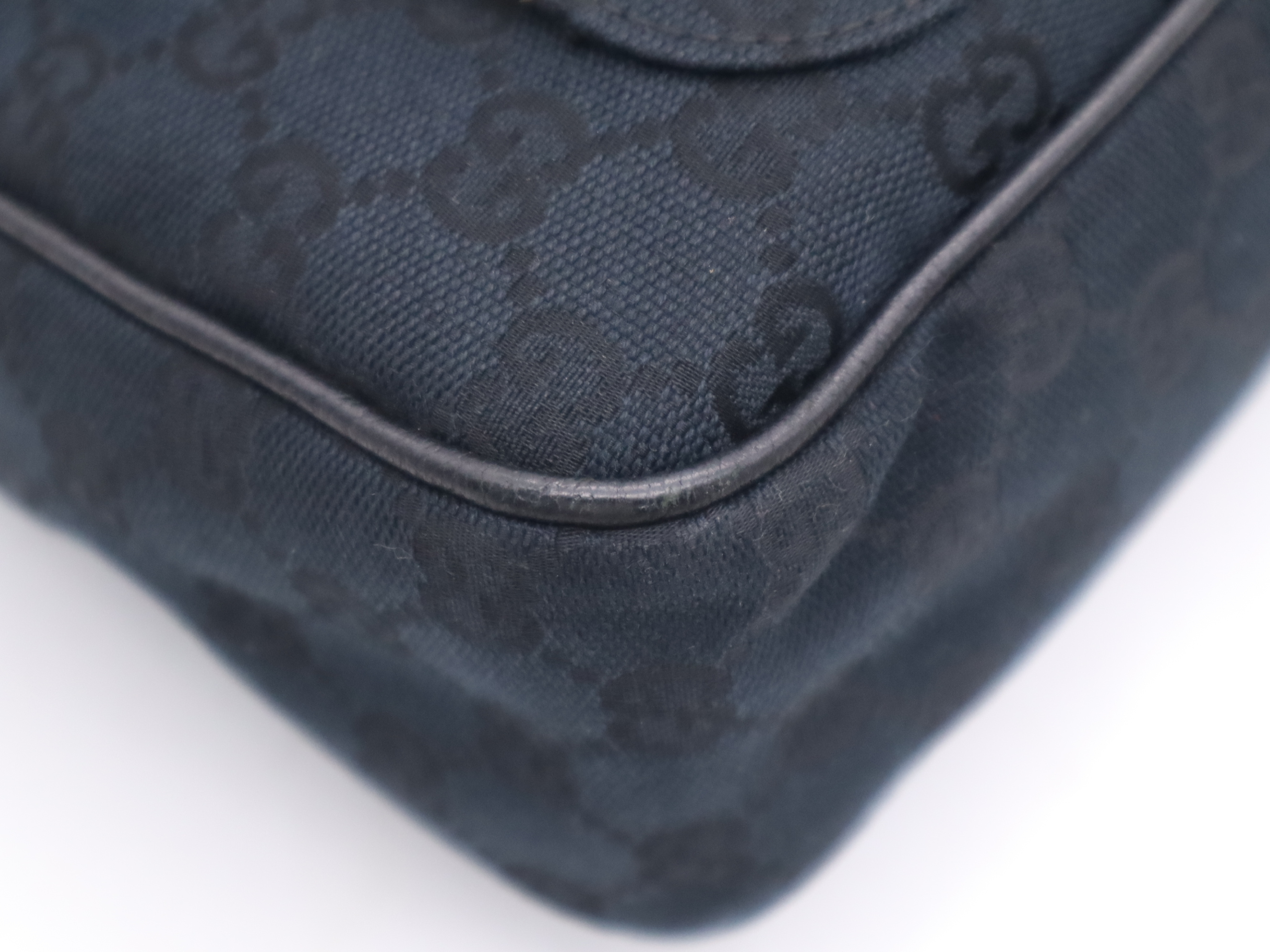 131211GG Canvas Shoulder Bag, Black Shoulder Bag — view 10