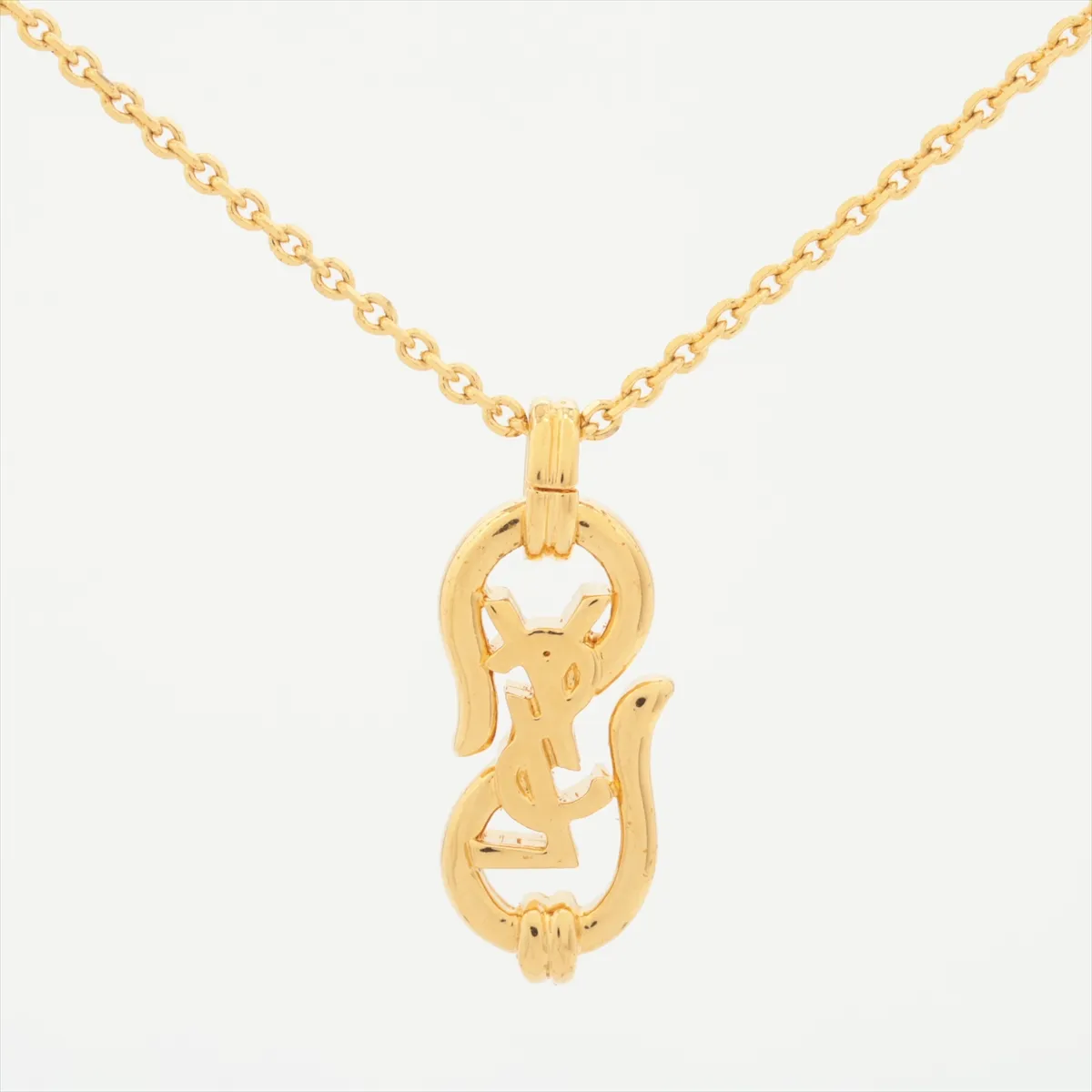 logo necklace, GP gold, — view 2