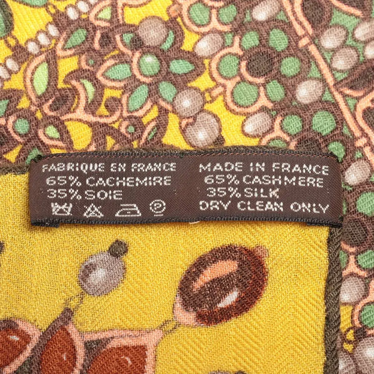 CARREGE ENT PARURES DES MAHARAJAS Maharaja's Accessories Stole Cashmere x Silk Yellow Threading Fuzzing Thread — view 6