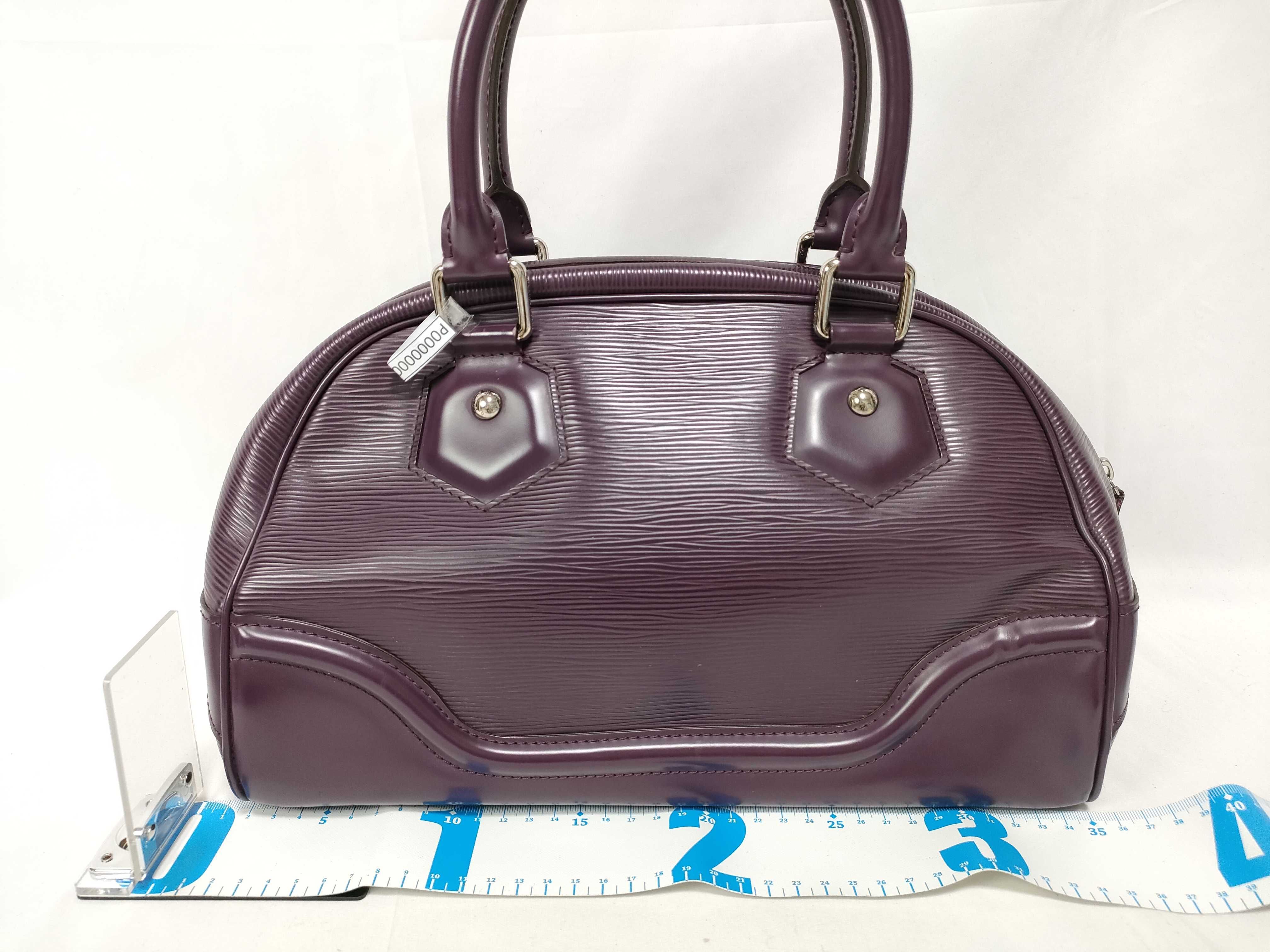 Epi Leather Montaigne PM Cassis Shoulder Bag Purple Handbag — view 2