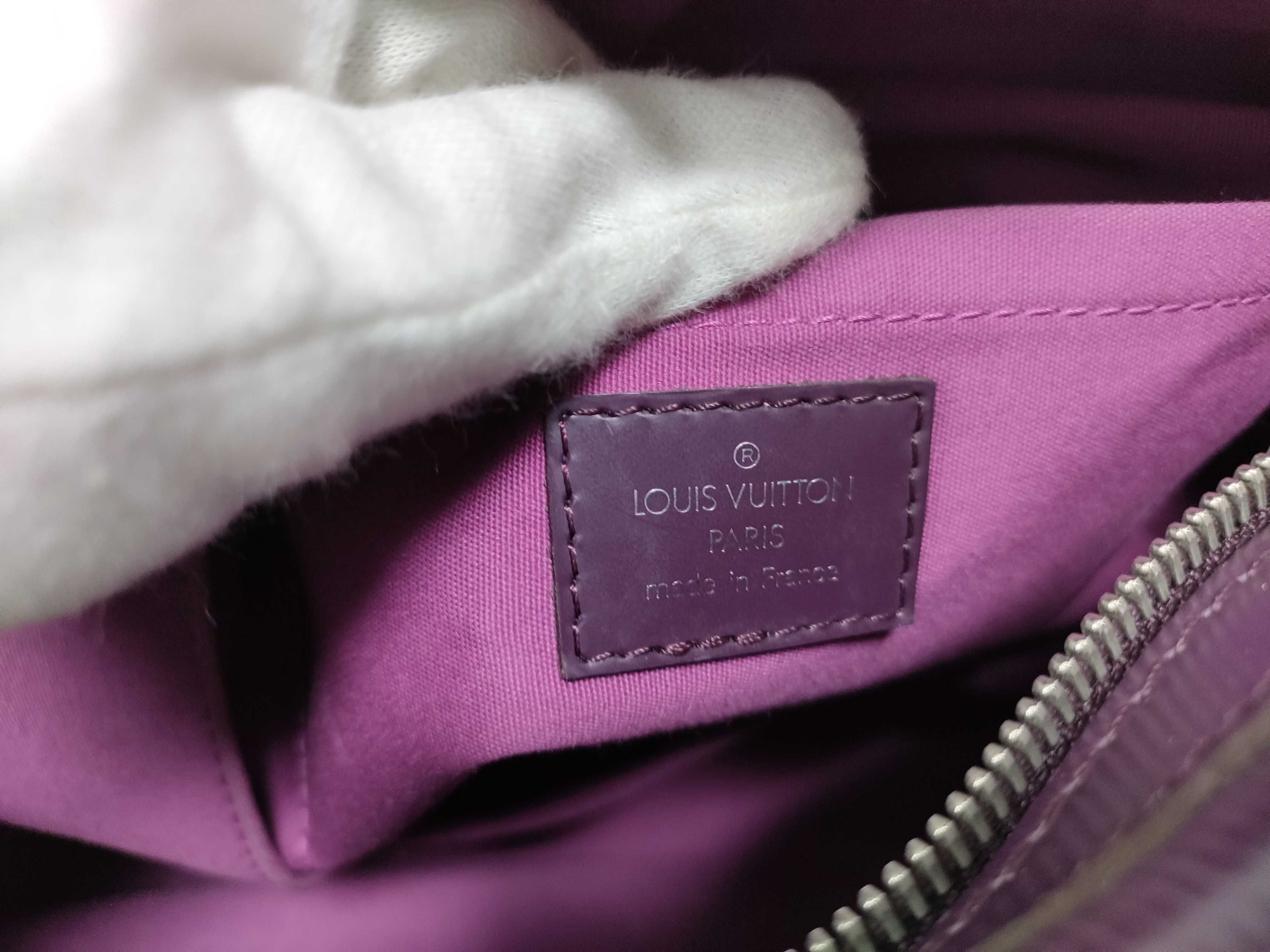 Epi Leather Montaigne PM Cassis Shoulder Bag Purple Handbag — view 14
