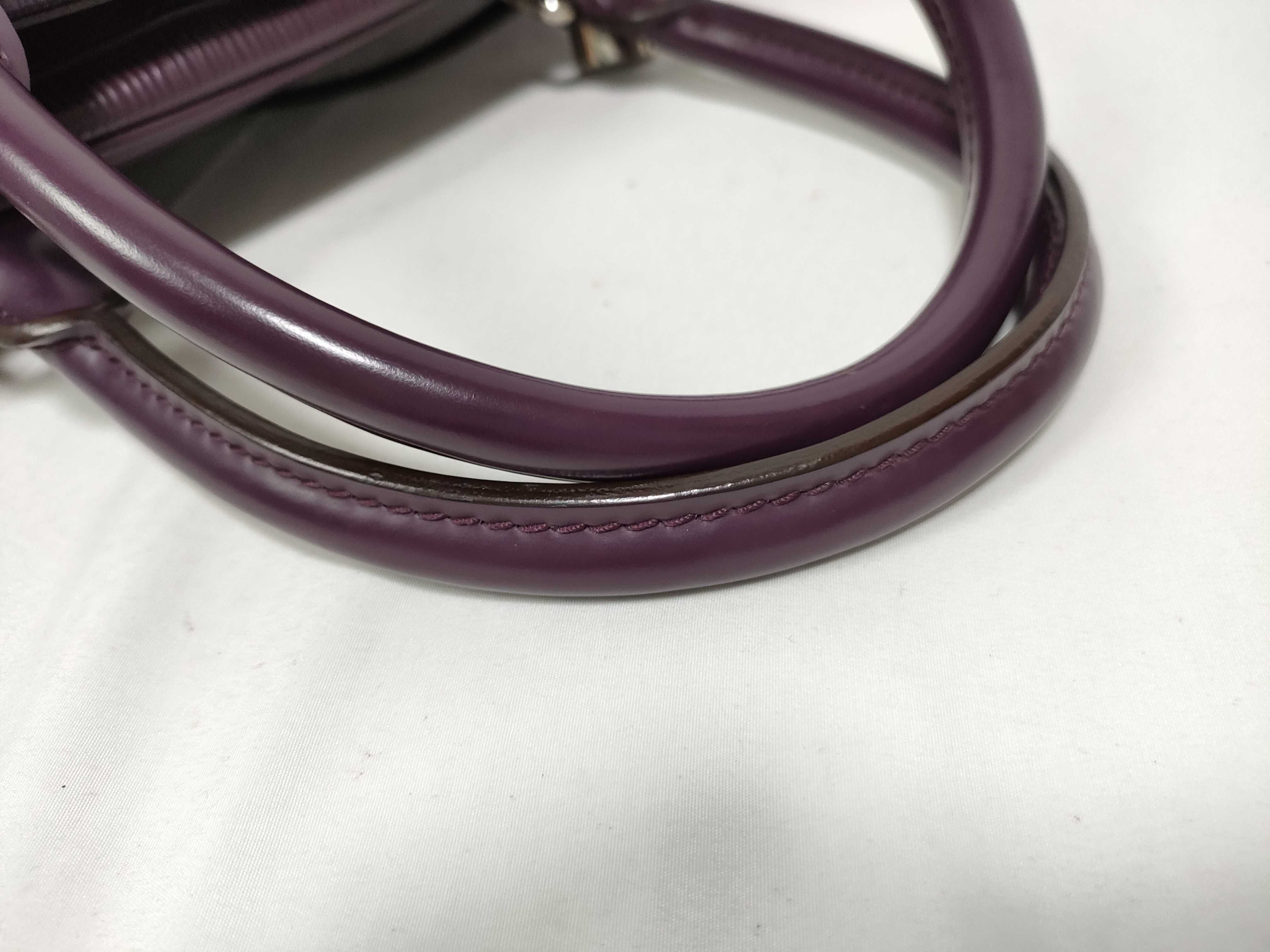 Epi Leather Montaigne PM Cassis Shoulder Bag Purple Handbag — view 7