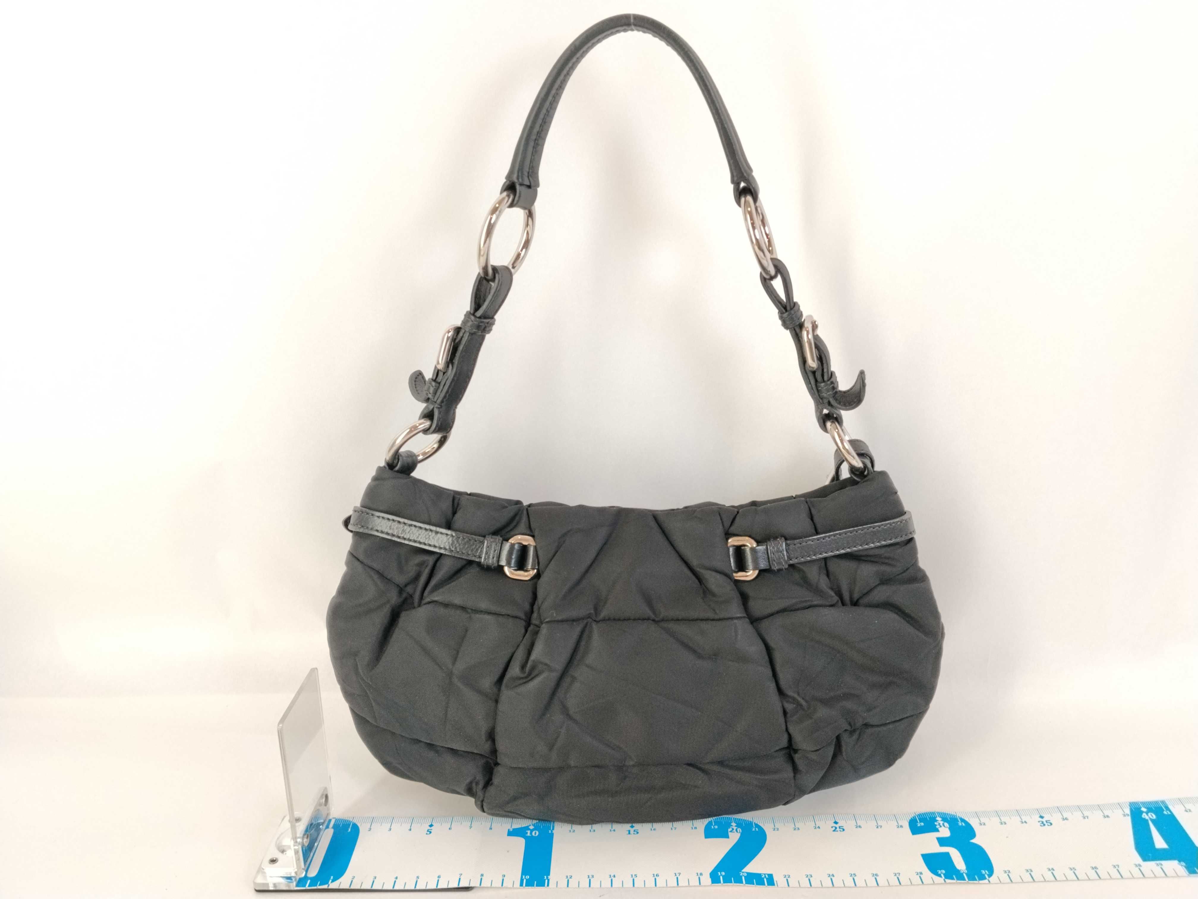 Nylon Prada Nylon x Leather Black One Shoulder Bag — view 2