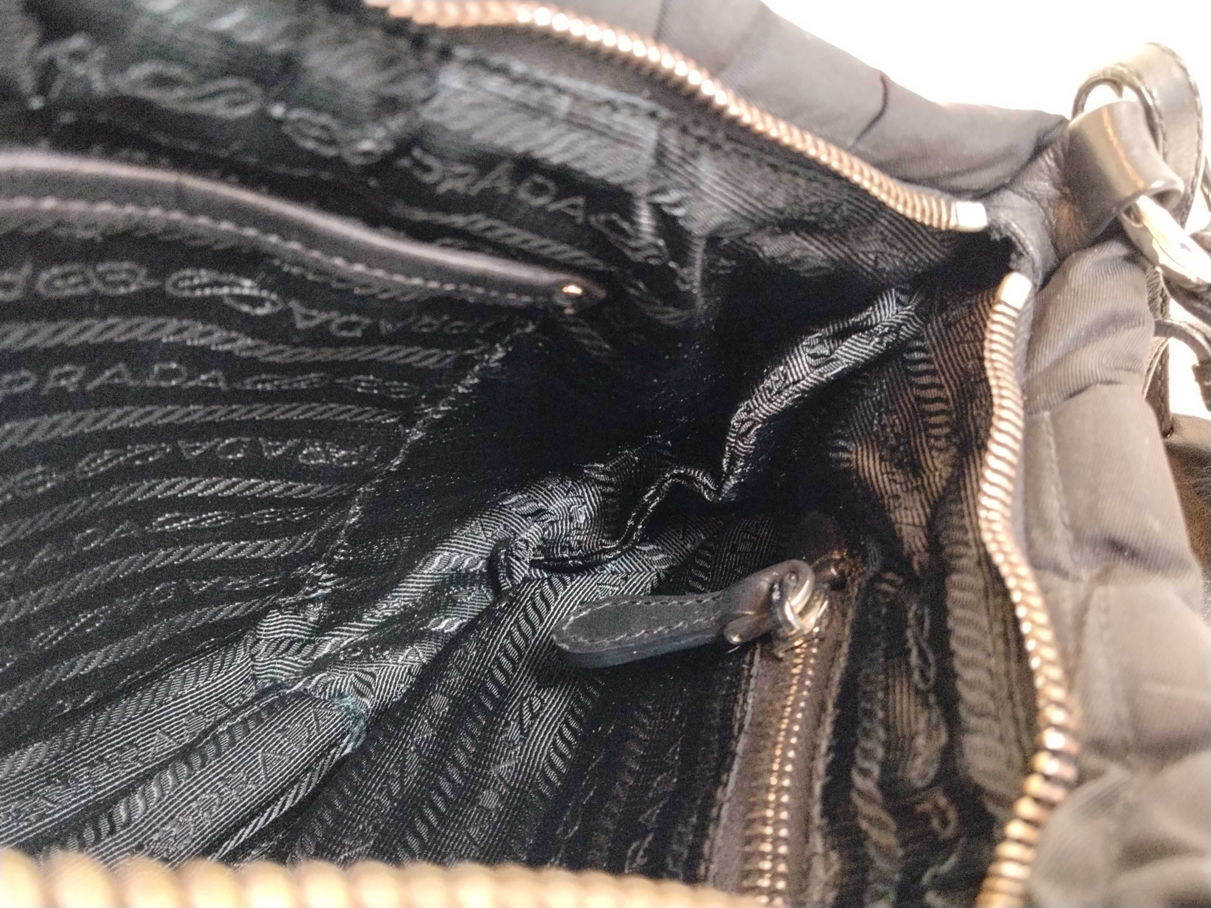 Nylon Prada Nylon x Leather Black One Shoulder Bag — view 10