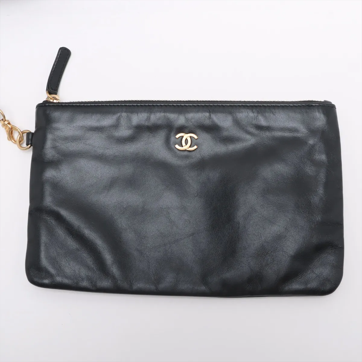 [Individually wrapped] Chanel 22 Large Calfskin Chain Shoulder Bag Black Gold Hardware KNC02KH5 Random Plate — view 12