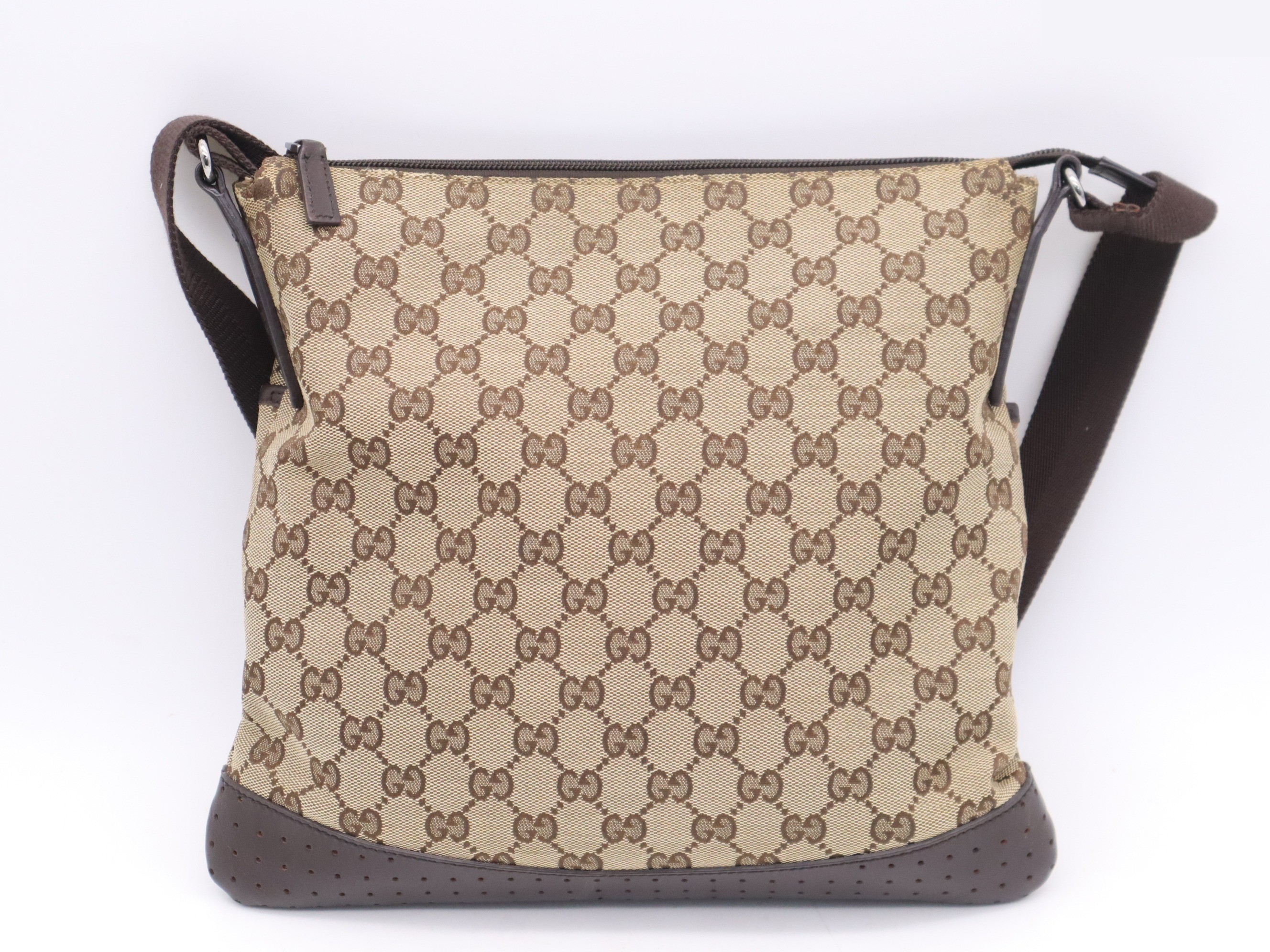 GG Canvas Shoulder Bag, Beige, Silver Hardware — view 2