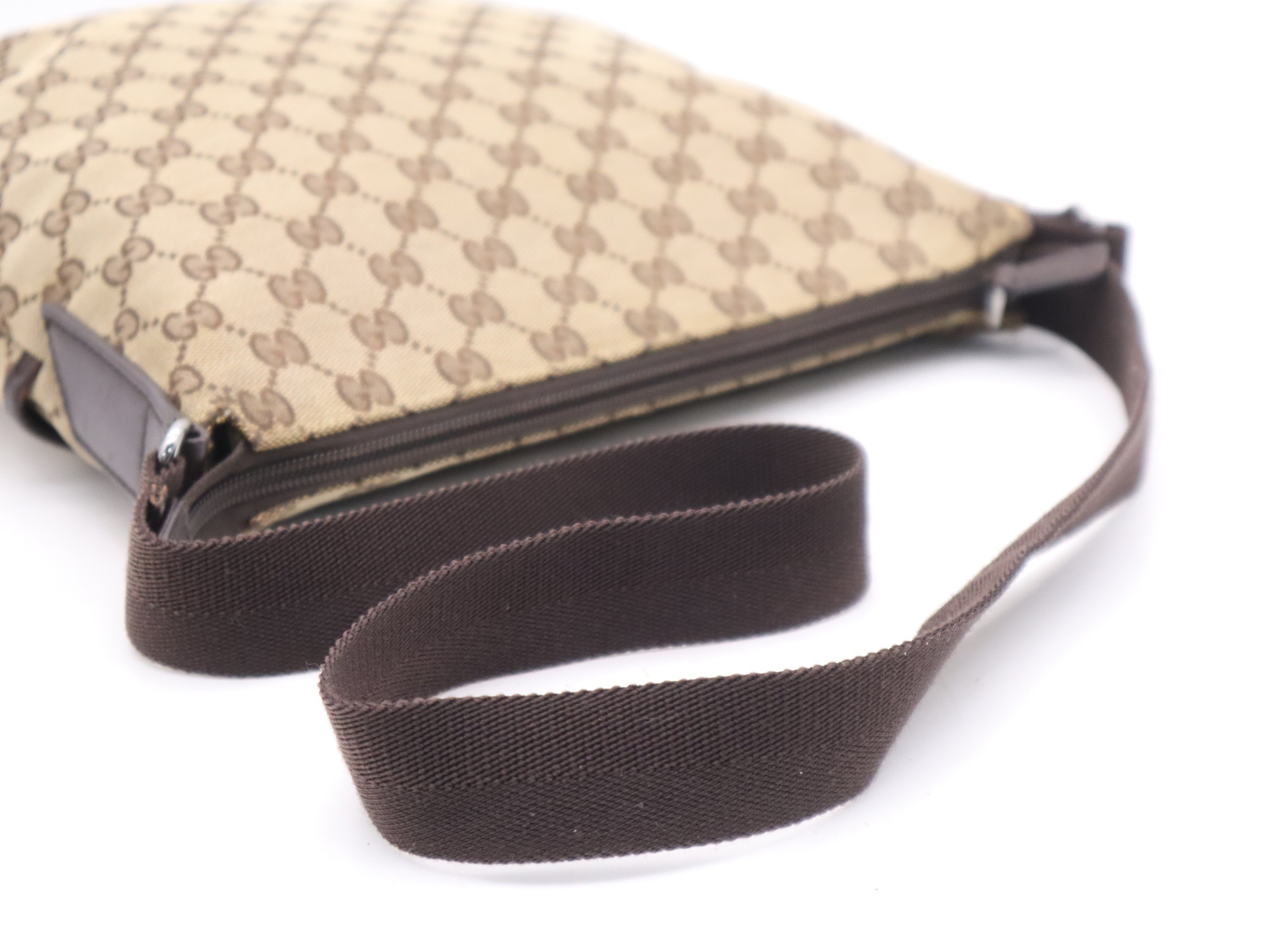 GG Canvas Shoulder Bag, Beige, Silver Hardware — view 6