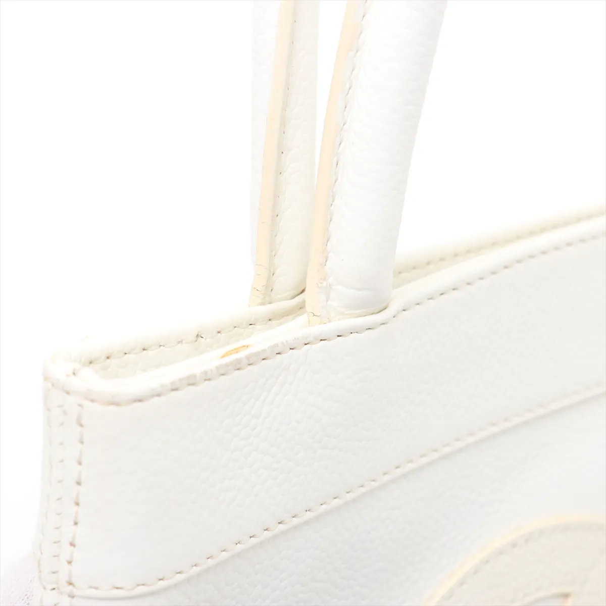 Cocomark caviar skin handbag white gold hardware 9922769 No. 9 — view 14