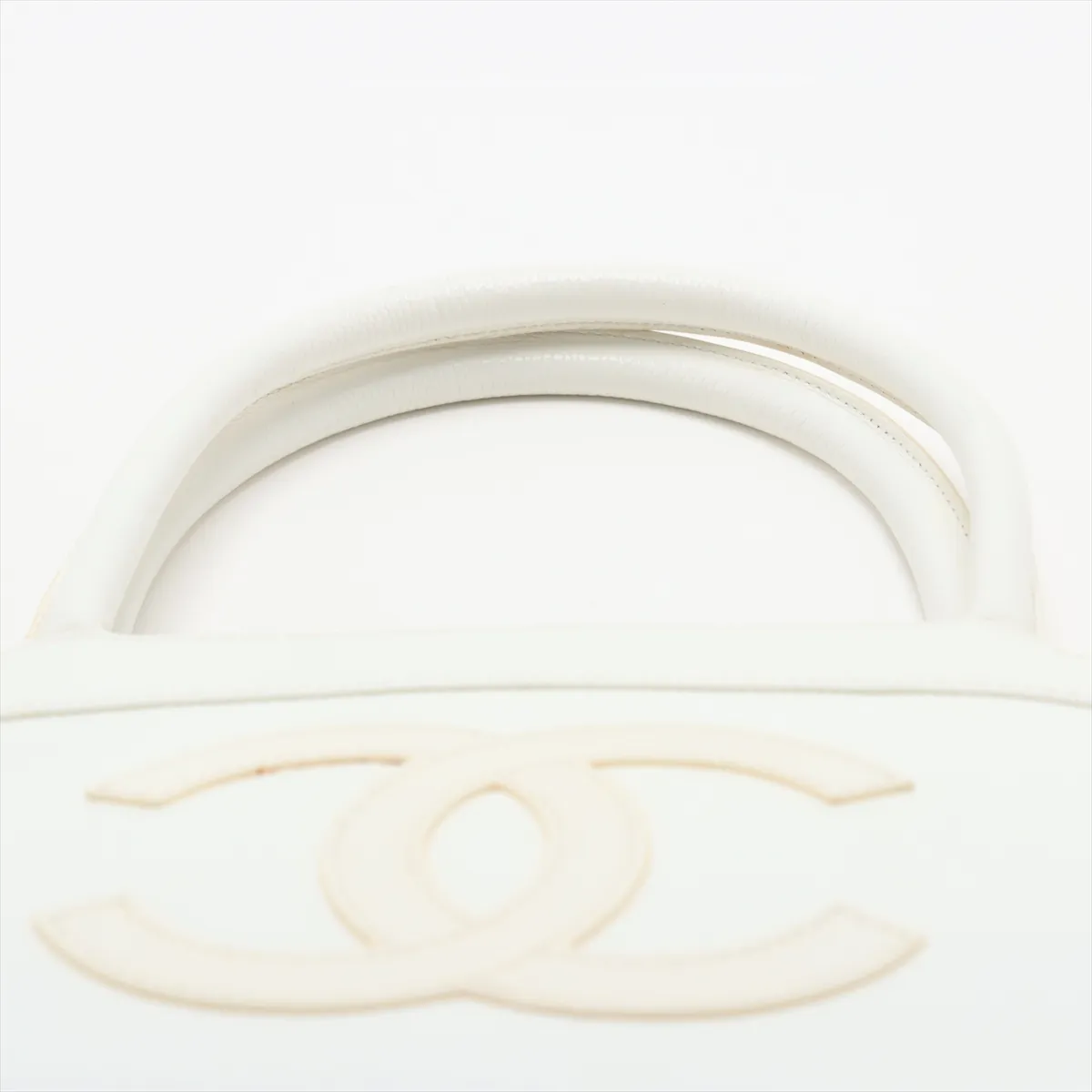 Cocomark caviar skin handbag white gold hardware 9922769 No. 9 — view 6