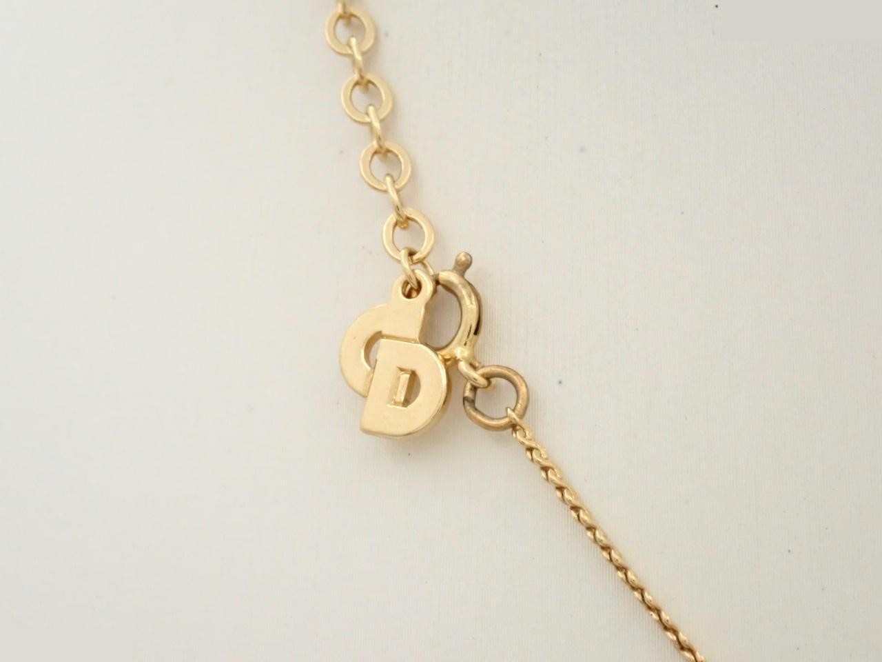 CD logo gold necklace, chain approximately 42cm — view 2