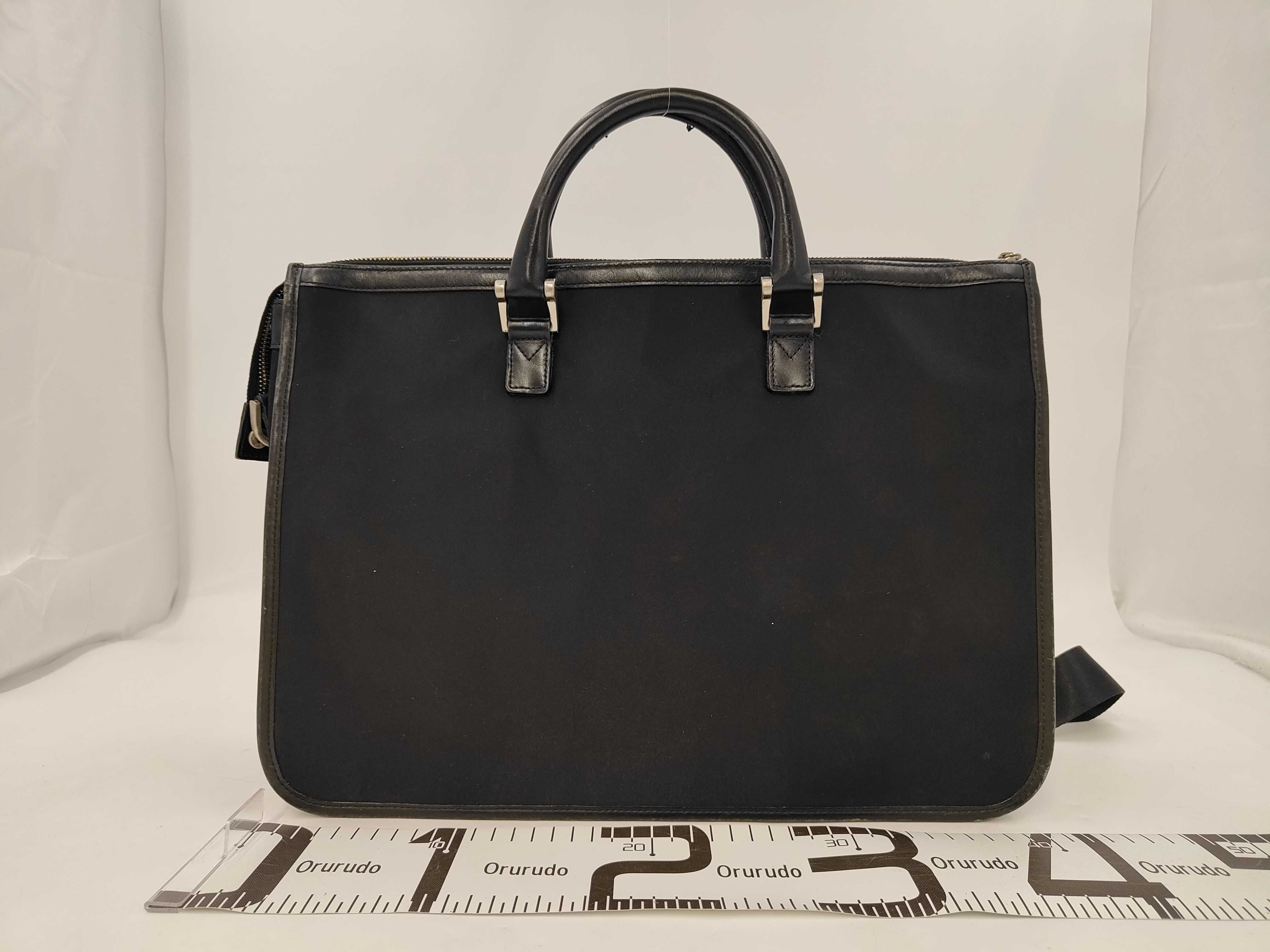 Briefcase, 2-way, Nylon x Leather, Black Business Bag — view 2