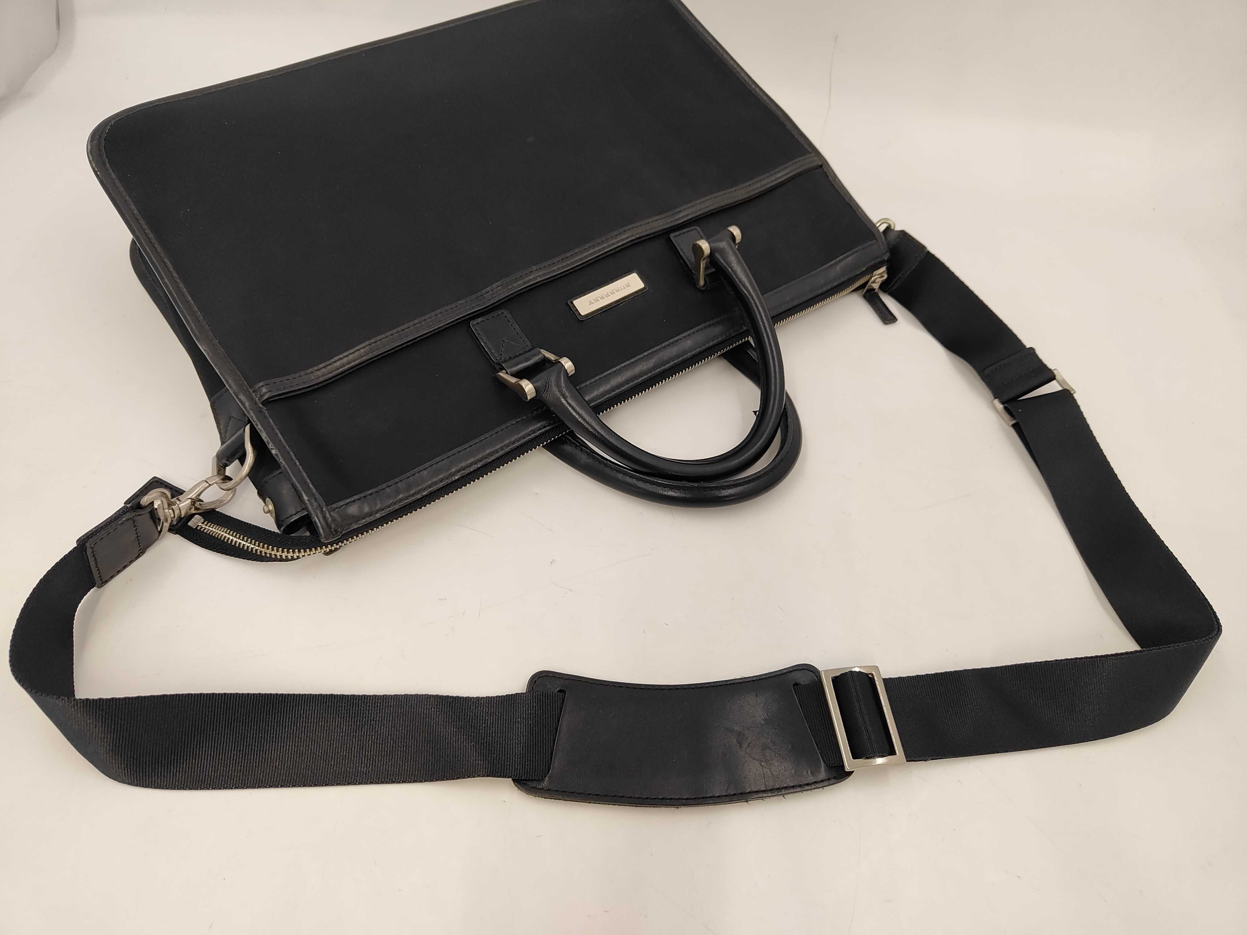Briefcase, 2-way, Nylon x Leather, Black Business Bag — view 3