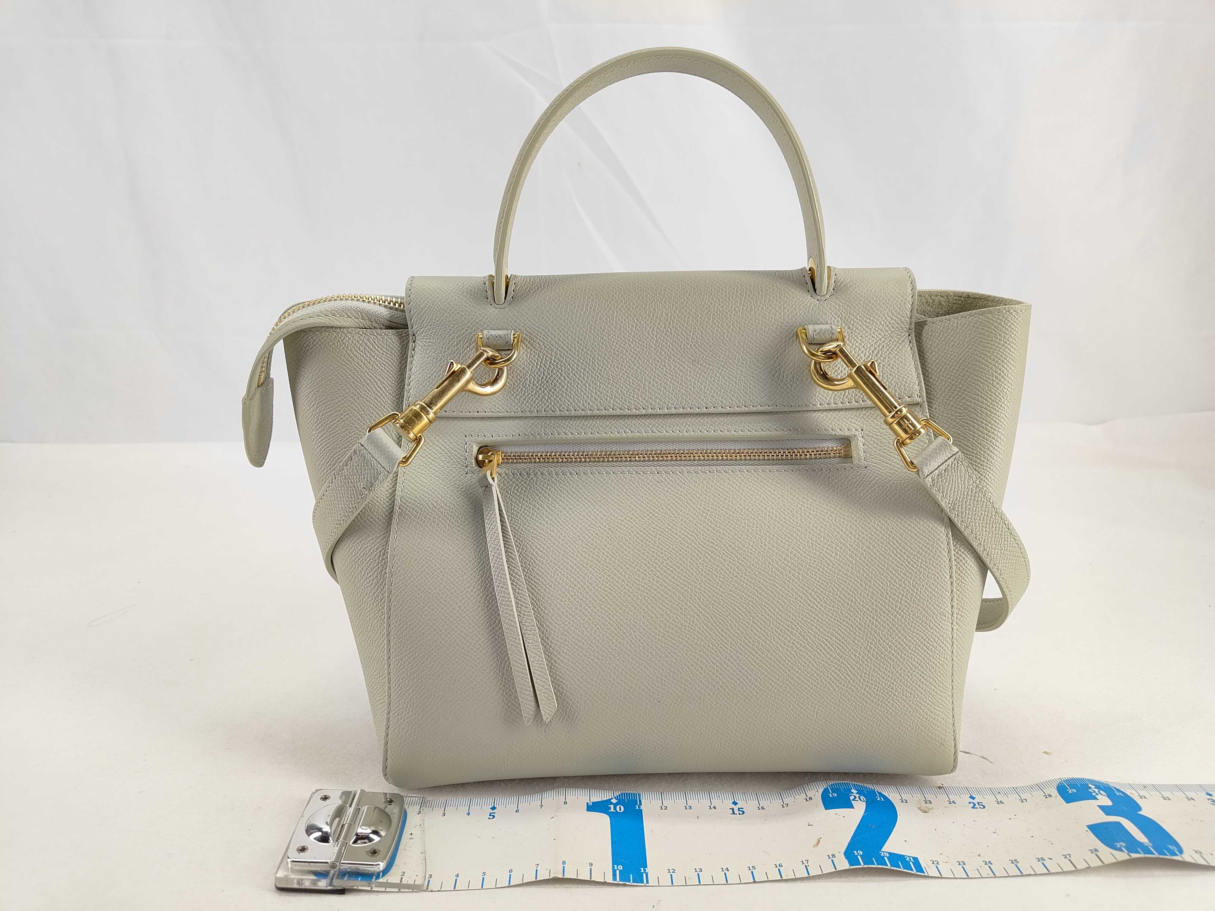 Belt Bag Small Leather 2-Way Handbag Gray Handbag — view 2