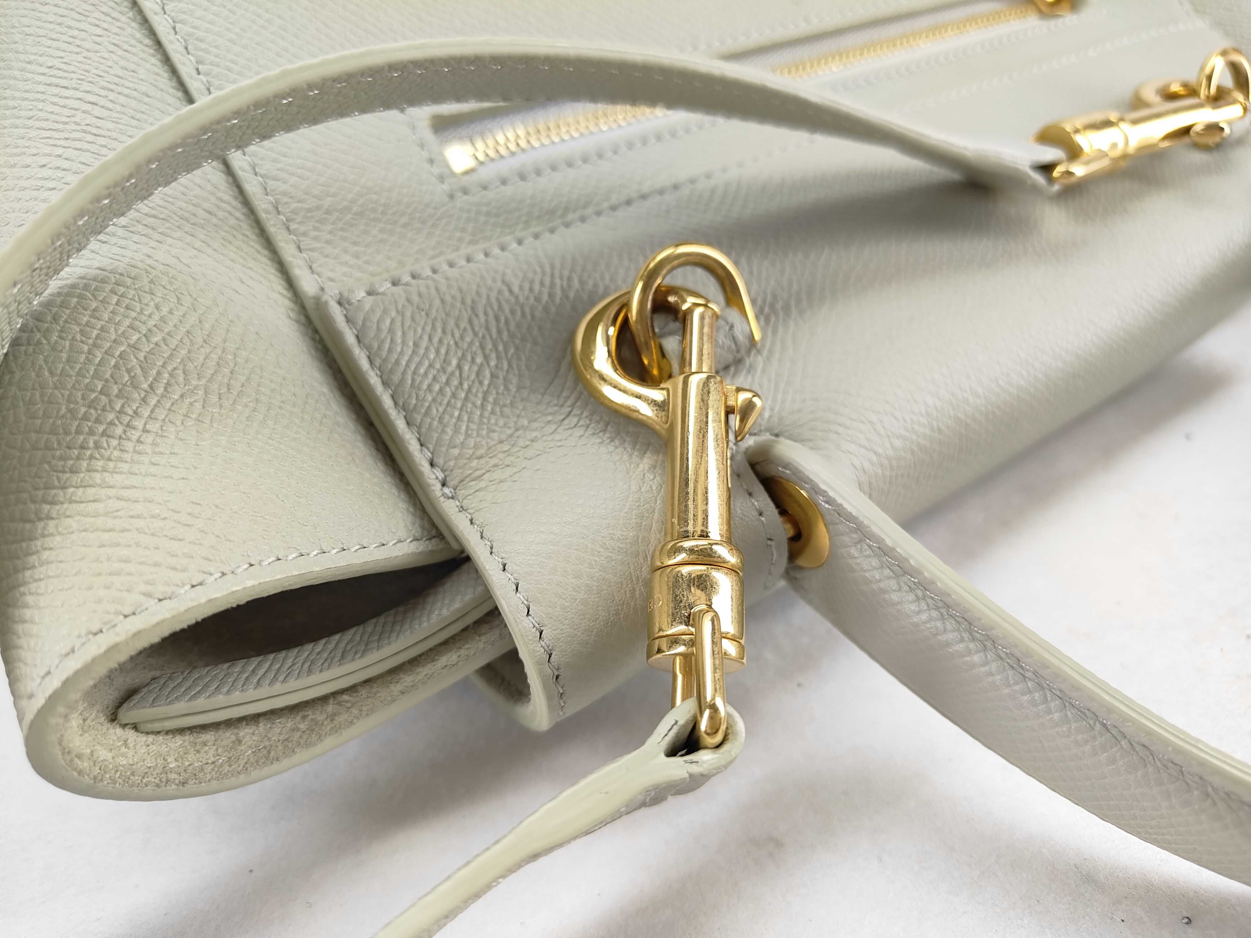 Belt Bag Small Leather 2-Way Handbag Gray Handbag — view 7