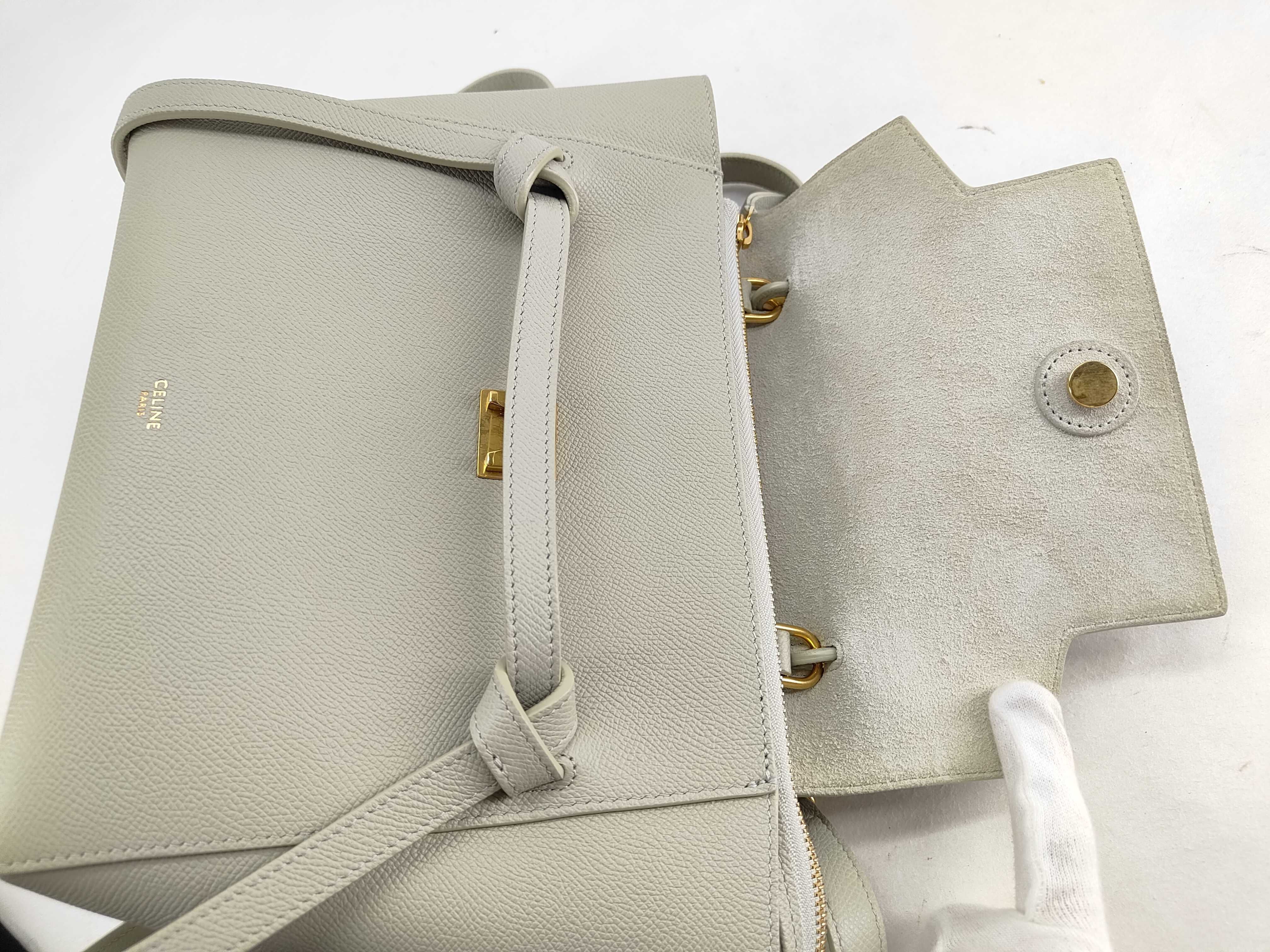 Belt Bag Small Leather 2-Way Handbag Gray Handbag — view 10