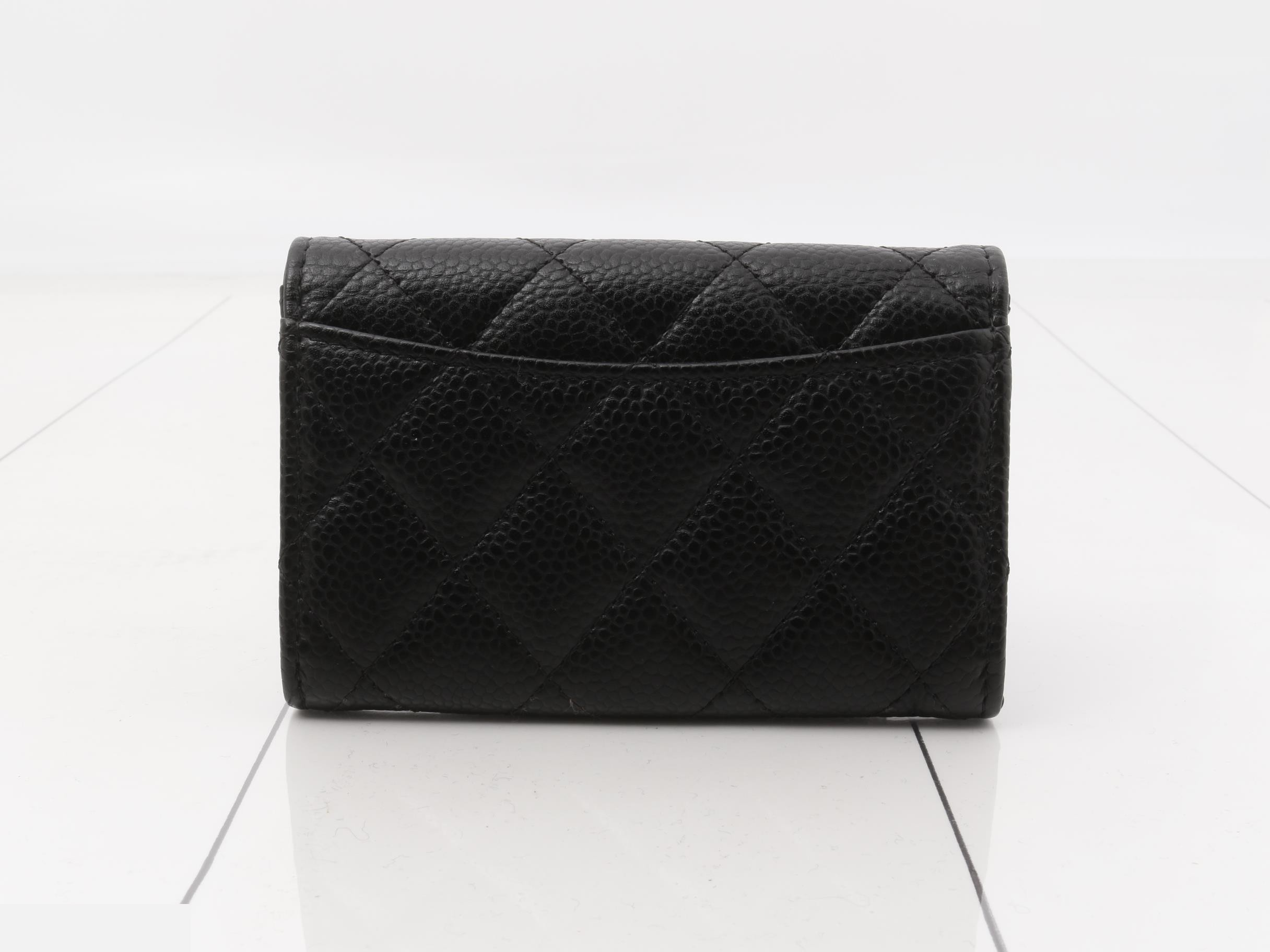 Coco Mark Matelassé Caviar Skin Card Case — view 2