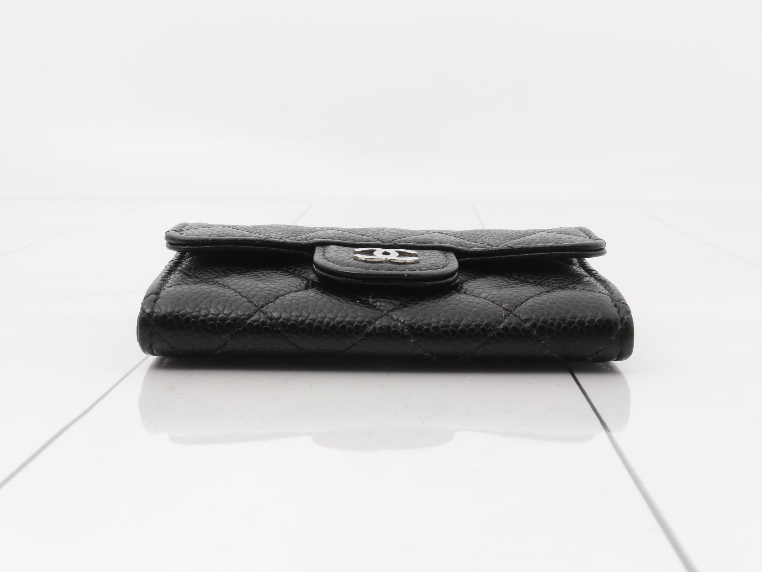 Coco Mark Matelassé Caviar Skin Card Case — view 3