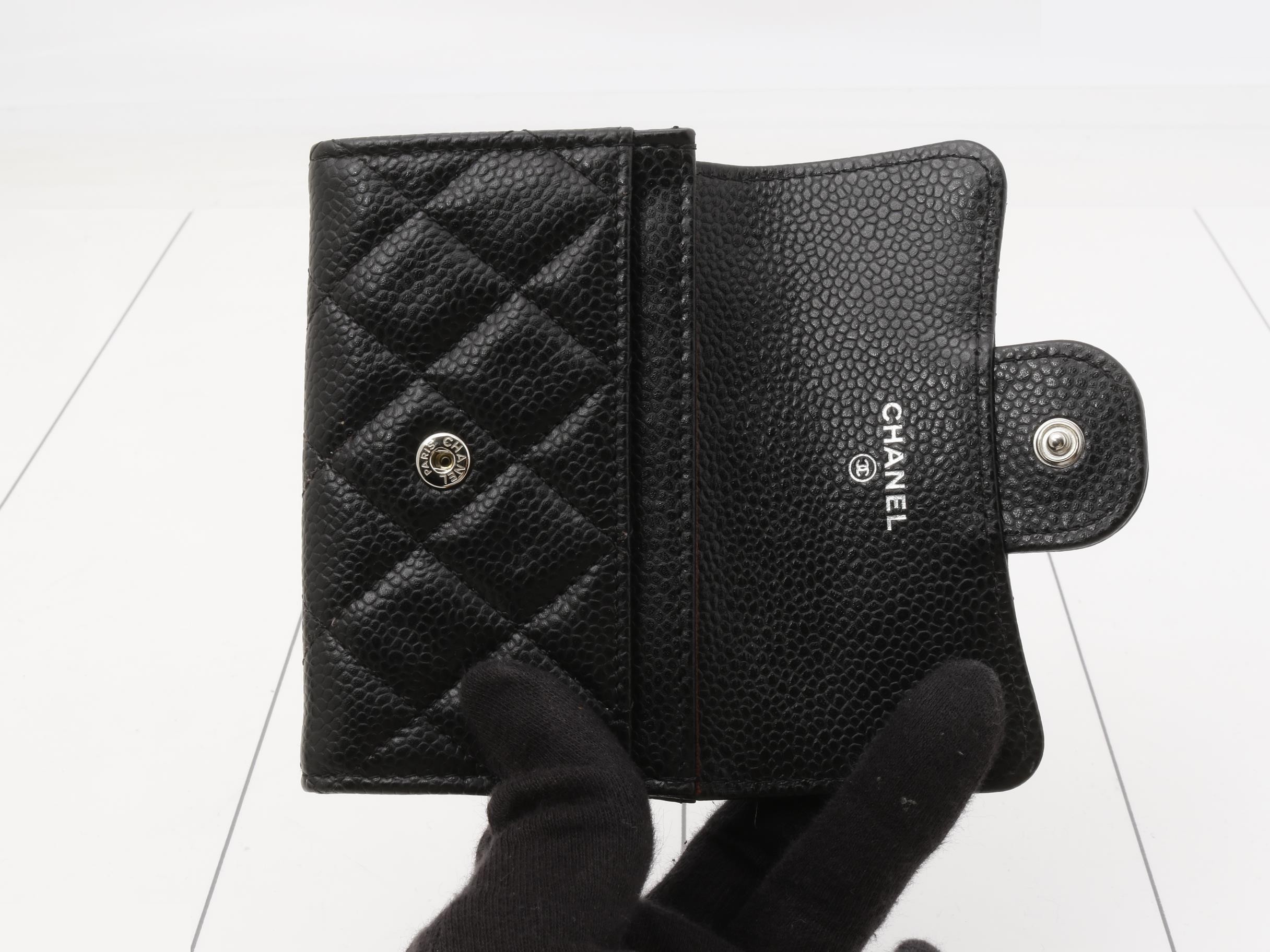 Coco Mark Matelassé Caviar Skin Card Case — view 4