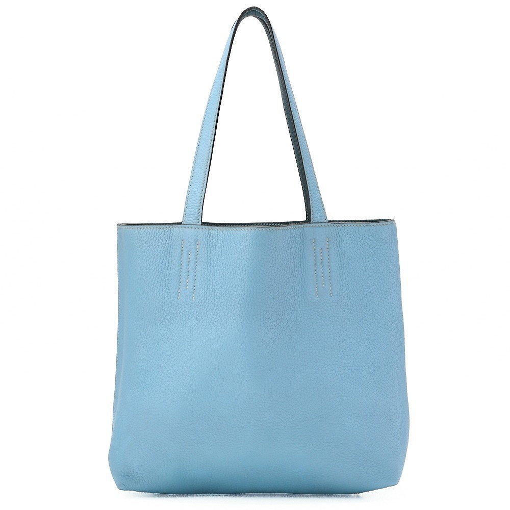 Double Sens 28 Tote Bag, Bicolor, Green x Blue, A Stamp — view 2