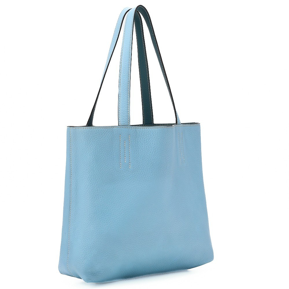 Double Sens 28 Tote Bag, Bicolor, Green x Blue, A Stamp — view 3