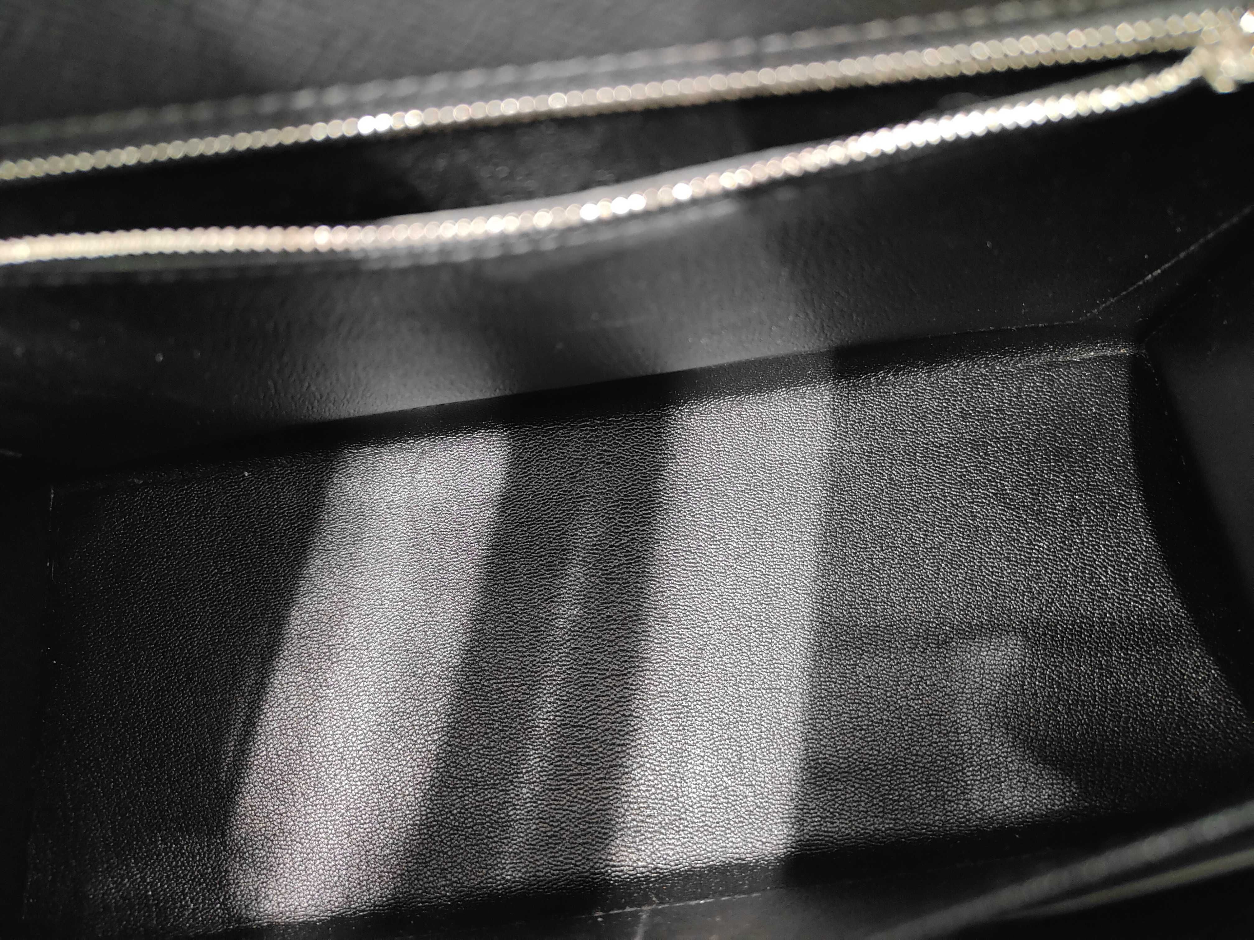 Kelly 28 Black Epsom Leather Shoulder Bag with Silver Hardware (W Stamp) — view 10