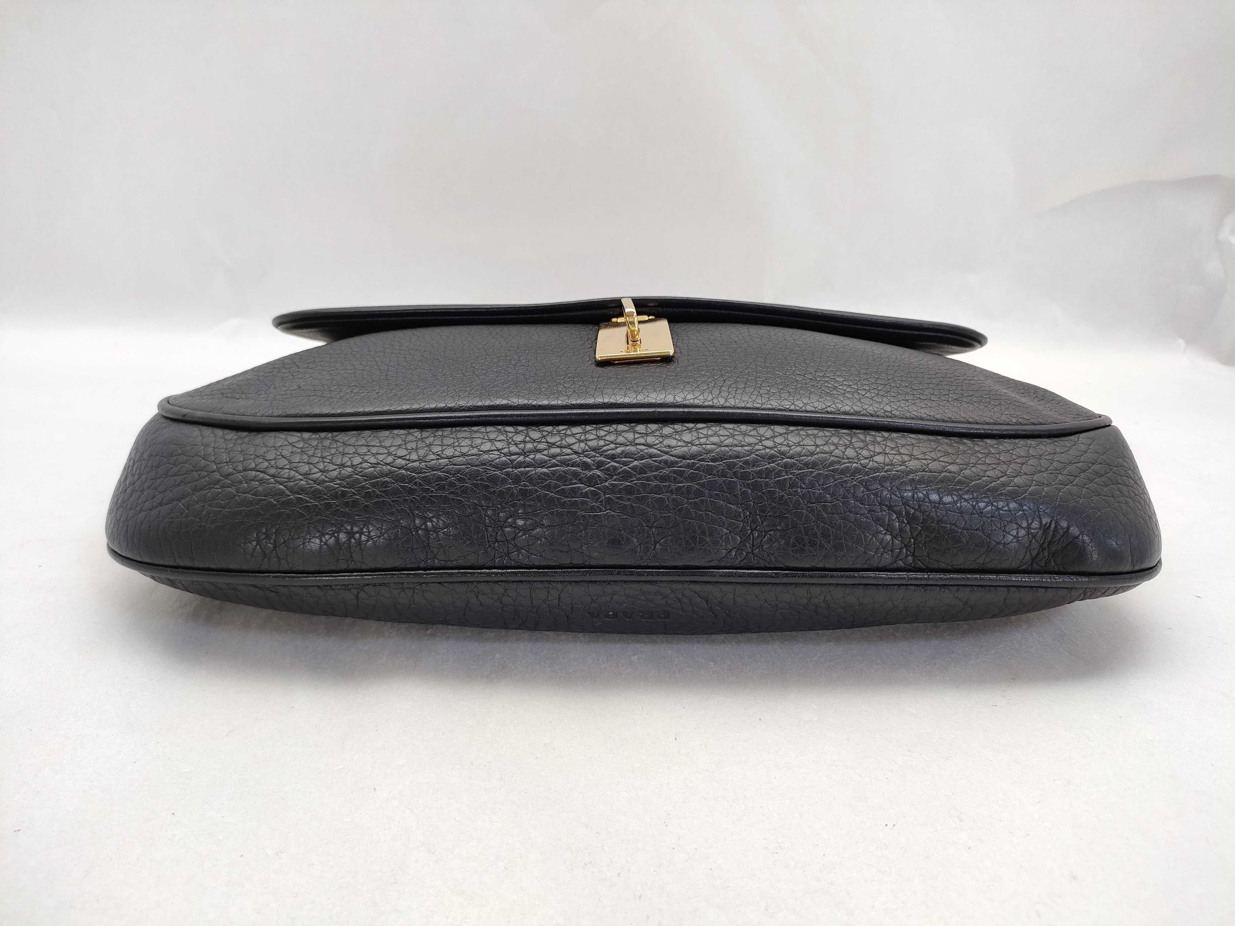 grained leather gold chain turnlock key clochette black one-shoulder bag handbag shoulder bag — view 7