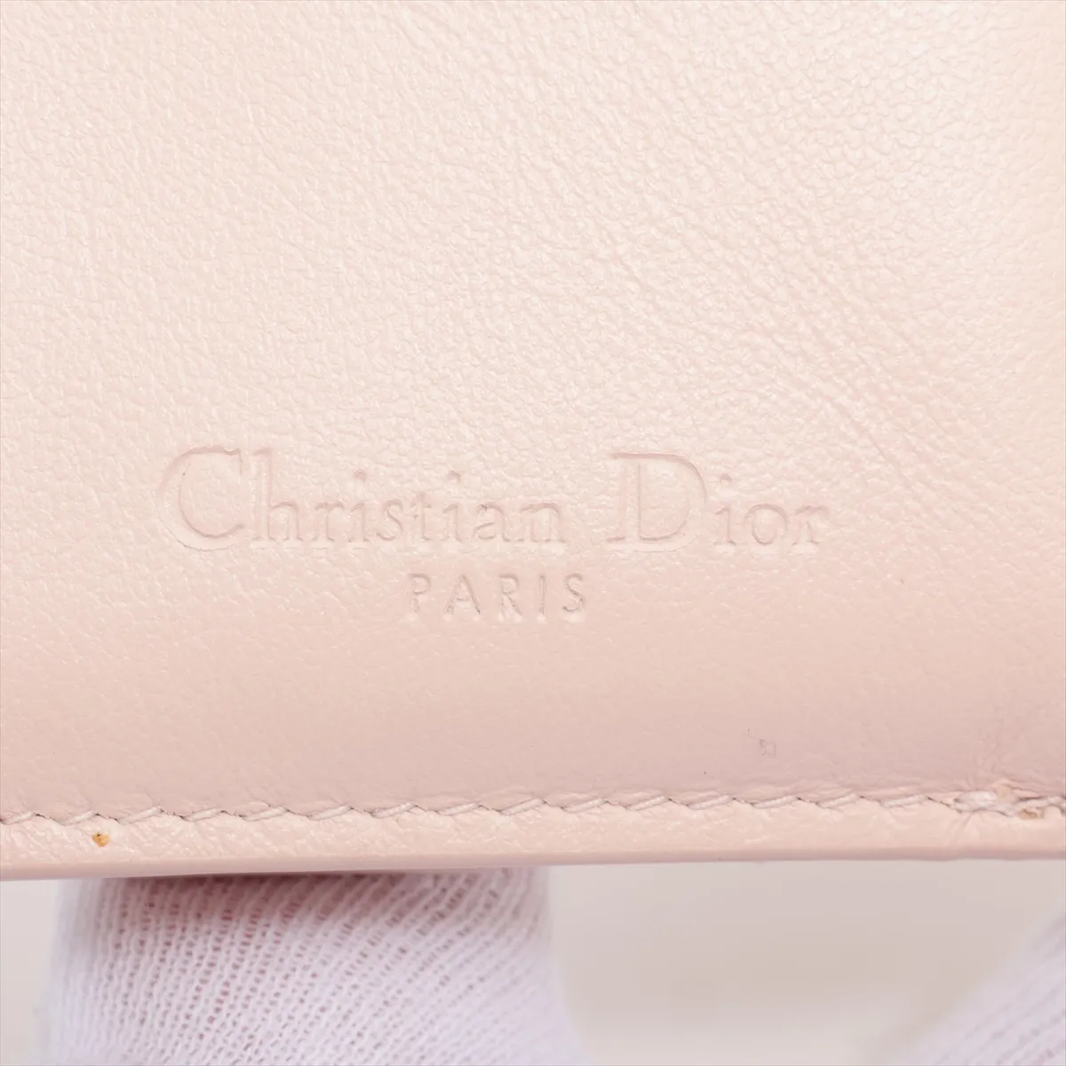 Lady Dior Cannage Patent Leather Compact Wallet Pink — view 8