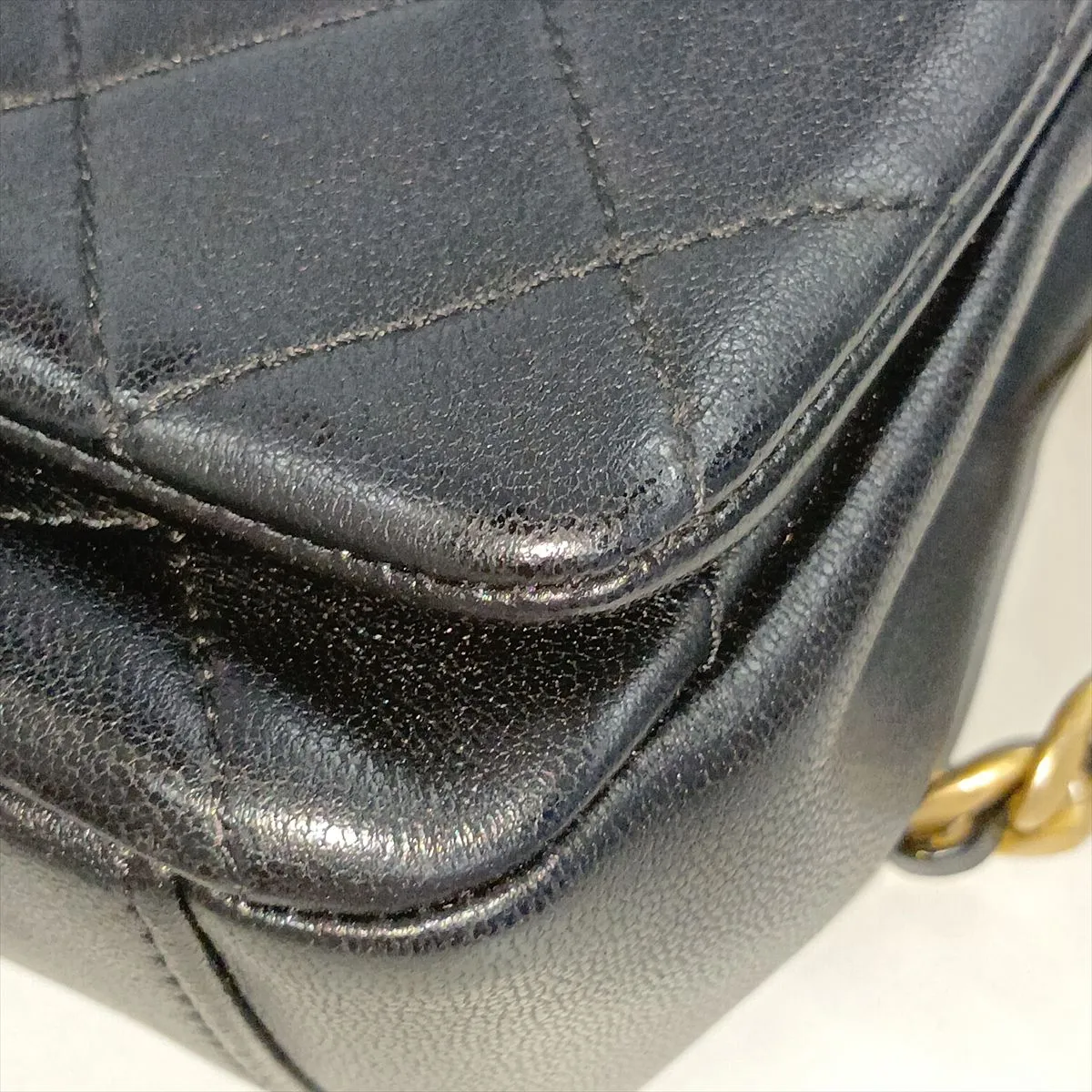 Matelassé Lambskin 2-Way Handbag, Black with Gold Hardware, 30911216 (Serial Number in the 30s) — view 12