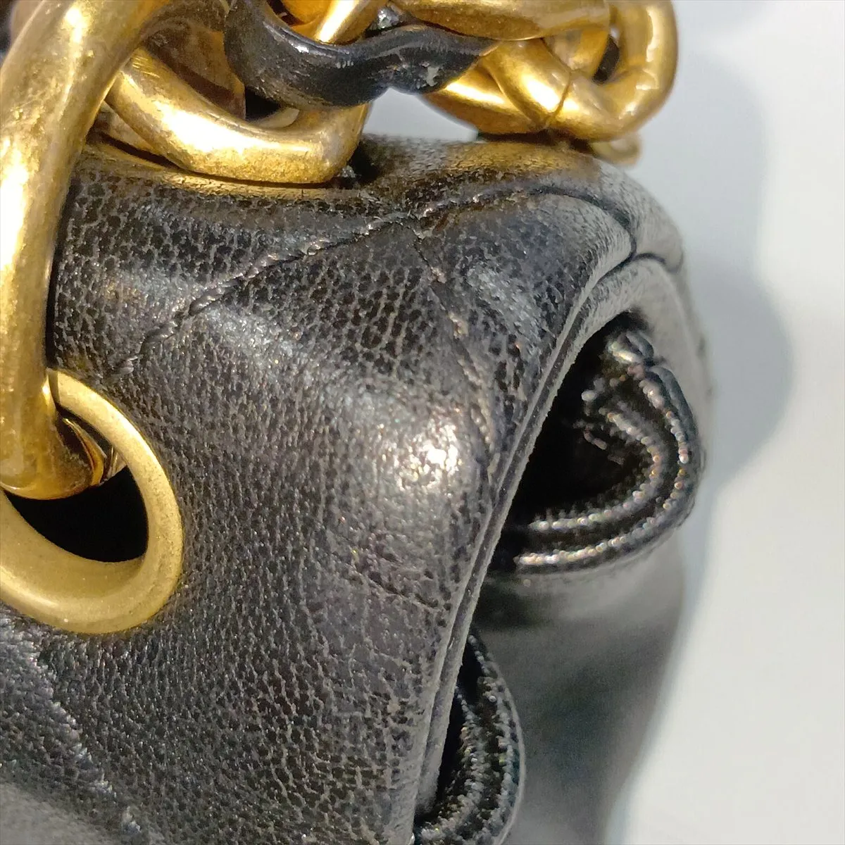 Matelassé Lambskin 2-Way Handbag, Black with Gold Hardware, 30911216 (Serial Number in the 30s) — view 14