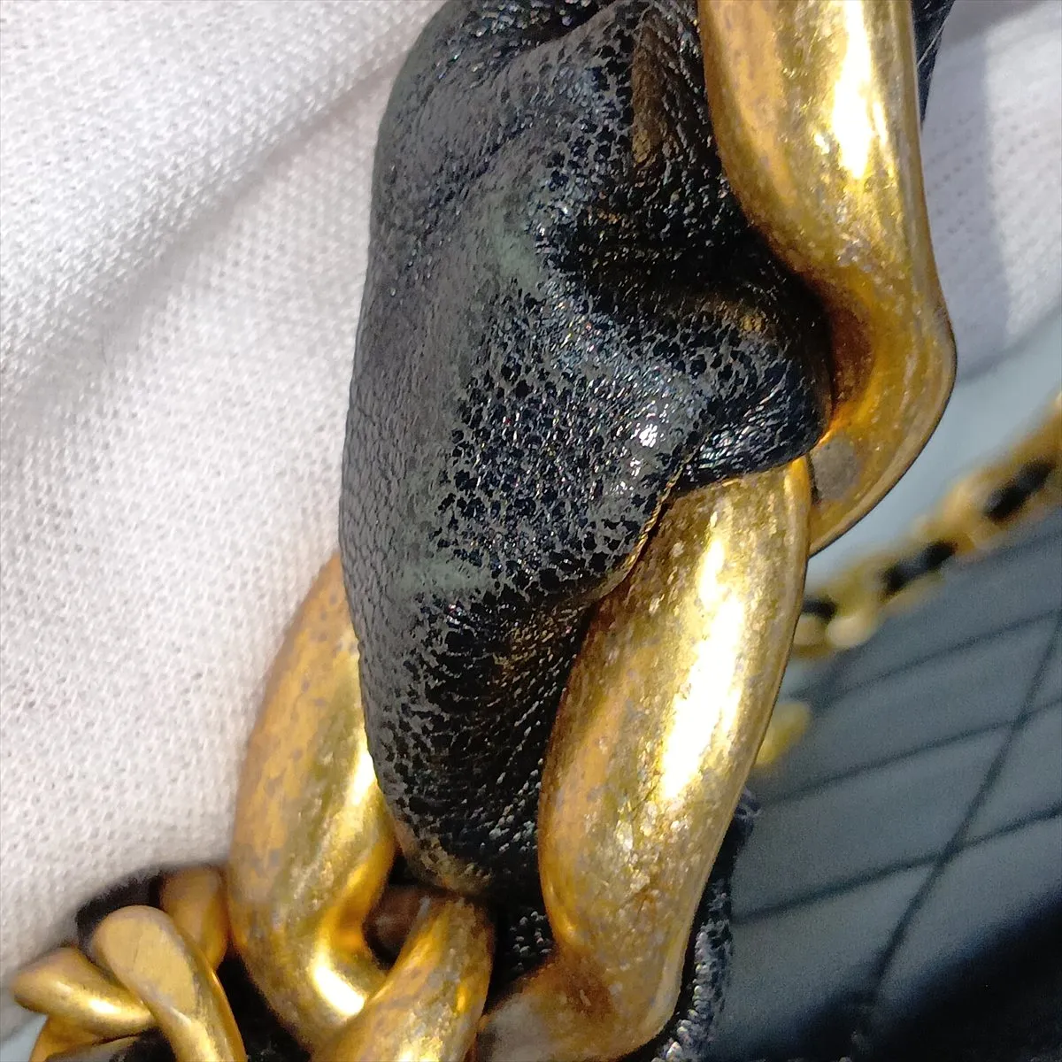 Matelassé Lambskin 2-Way Handbag, Black with Gold Hardware, 30911216 (Serial Number in the 30s) — view 15