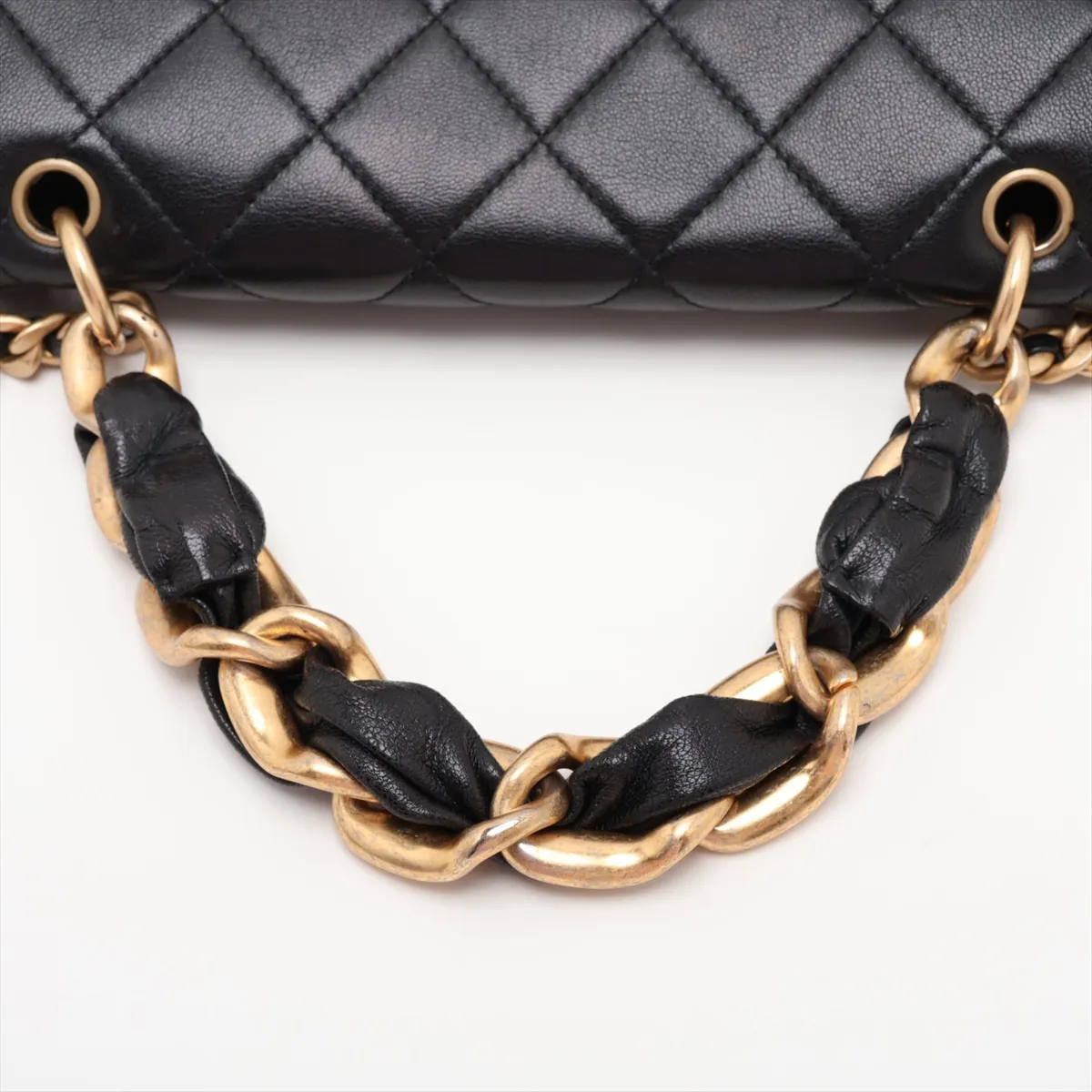 Matelassé Lambskin 2-Way Handbag, Black with Gold Hardware, 30911216 (Serial Number in the 30s) — view 5