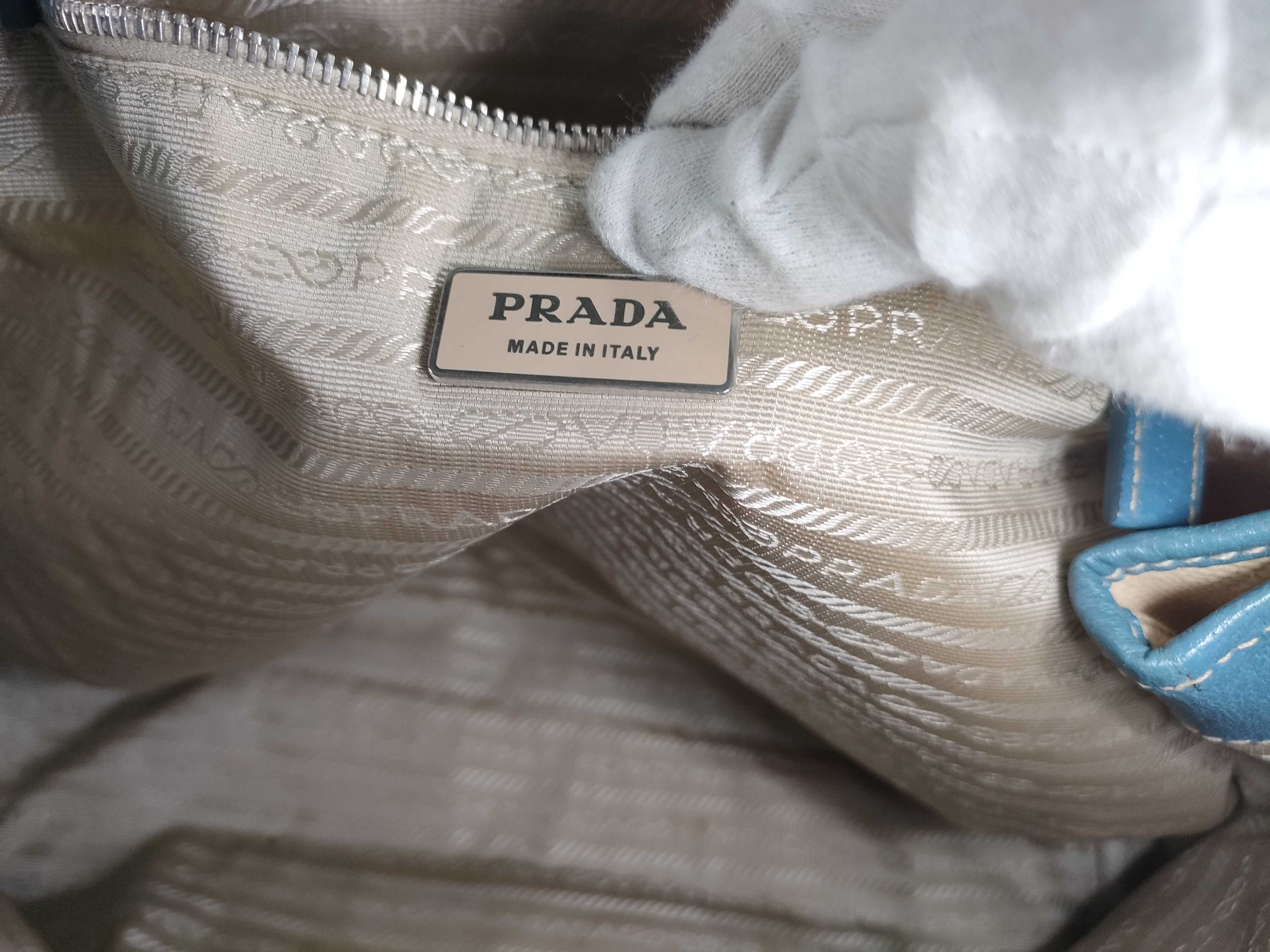 Canvas x Leather Tote Bag Blue Tote Bag — view 13