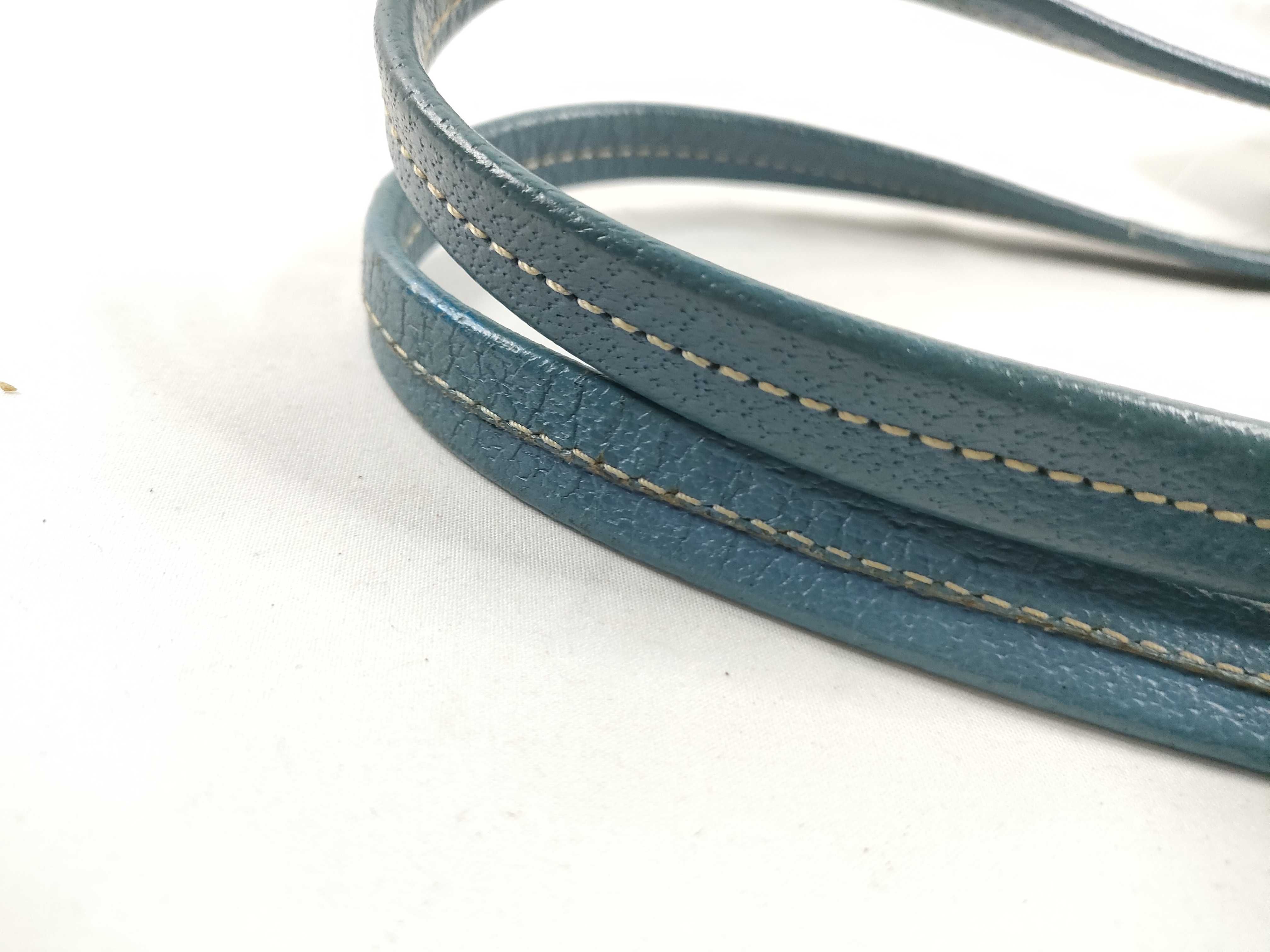 Canvas x Leather Tote Bag Blue Tote Bag — view 8