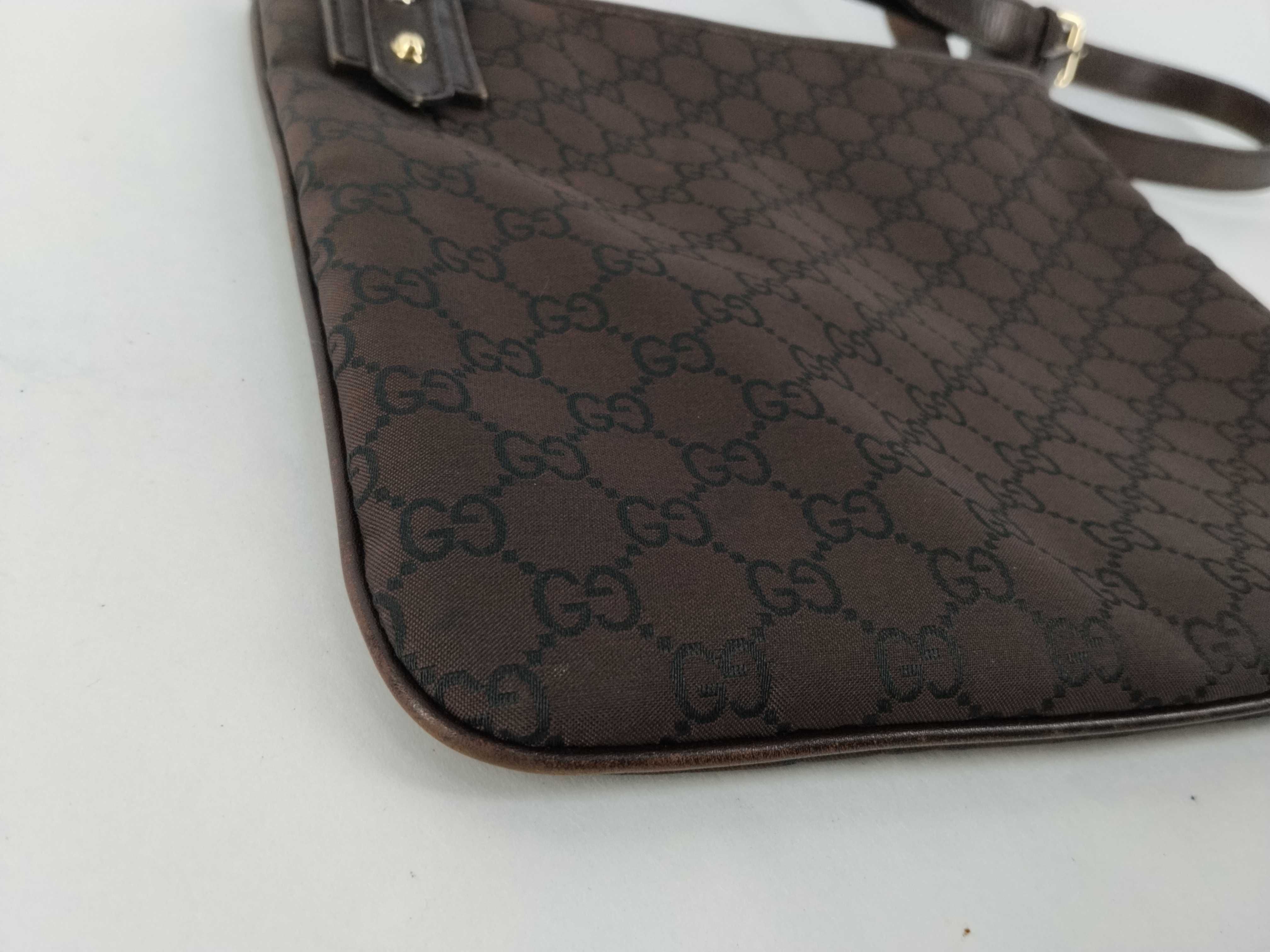 GG Canvas Gucci 257246 GG Nylon Shoulder Bag Leather Brown Shoulder Bag — view 6