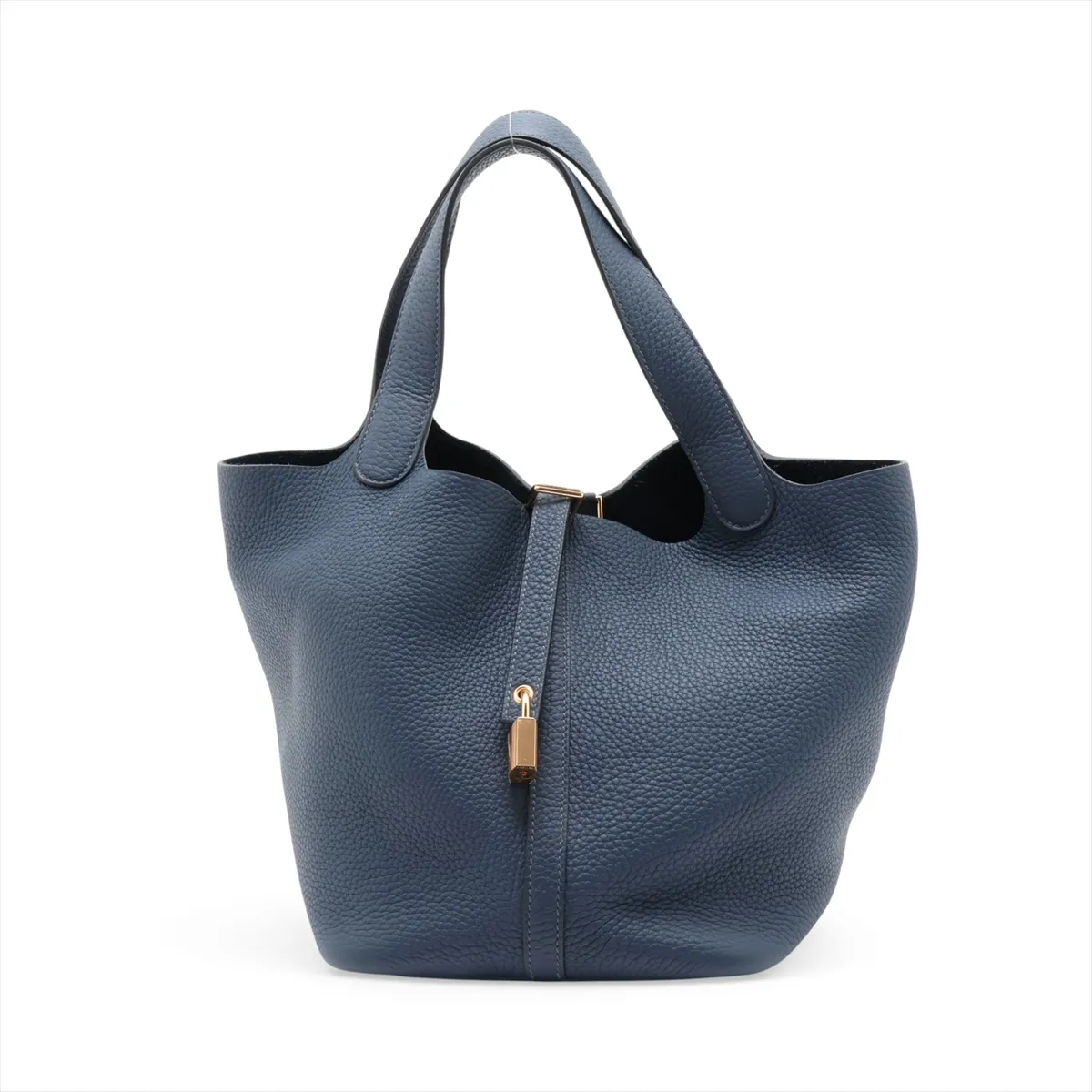 Picotin Lock 22 MM, Taurillon Clemence leather, Deep Blue, Gold hardware, Condition B: 2023