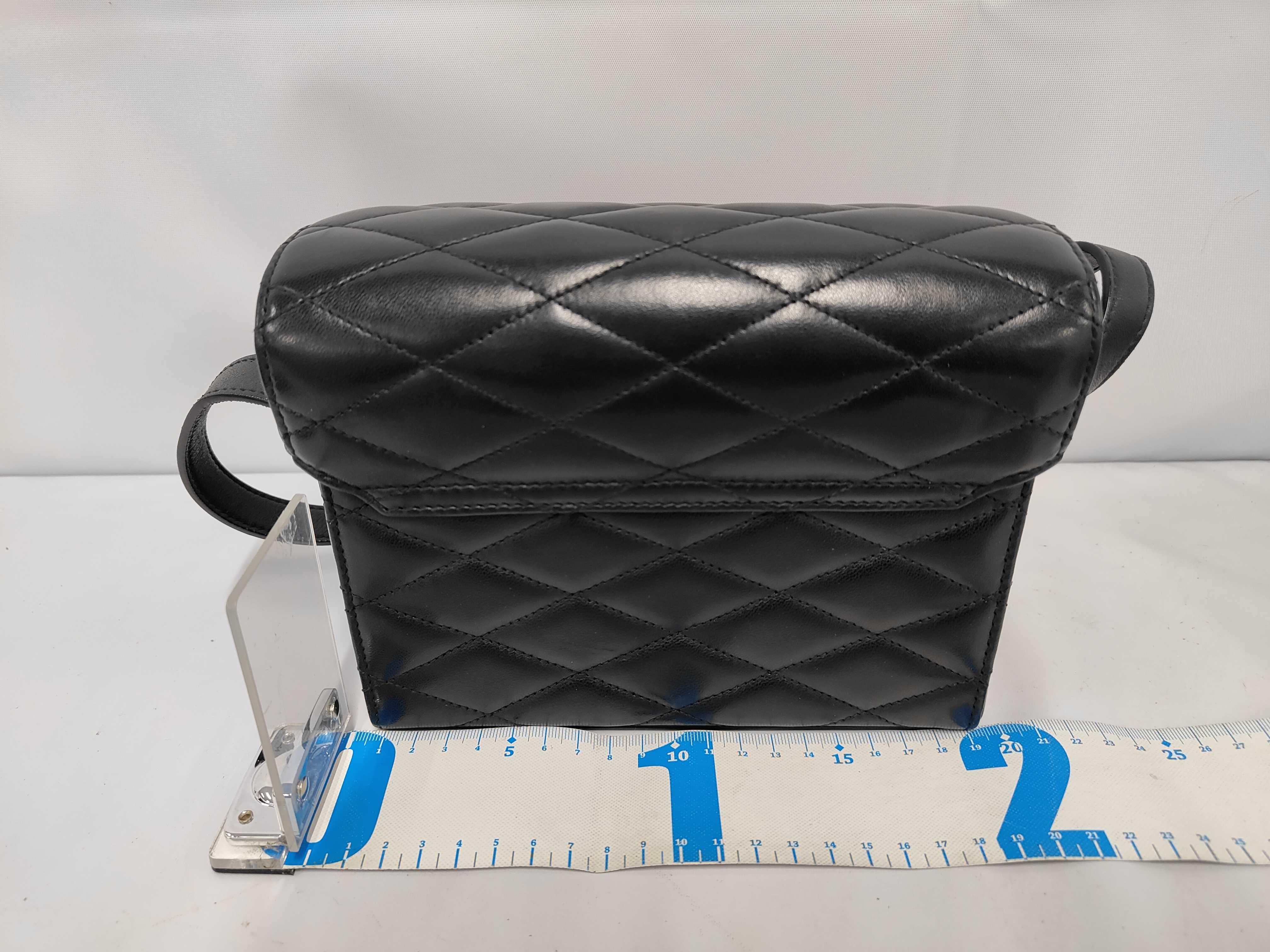 710080 June Box Shoulder Bag, Calfskin, Black Shoulder Bag — view 2