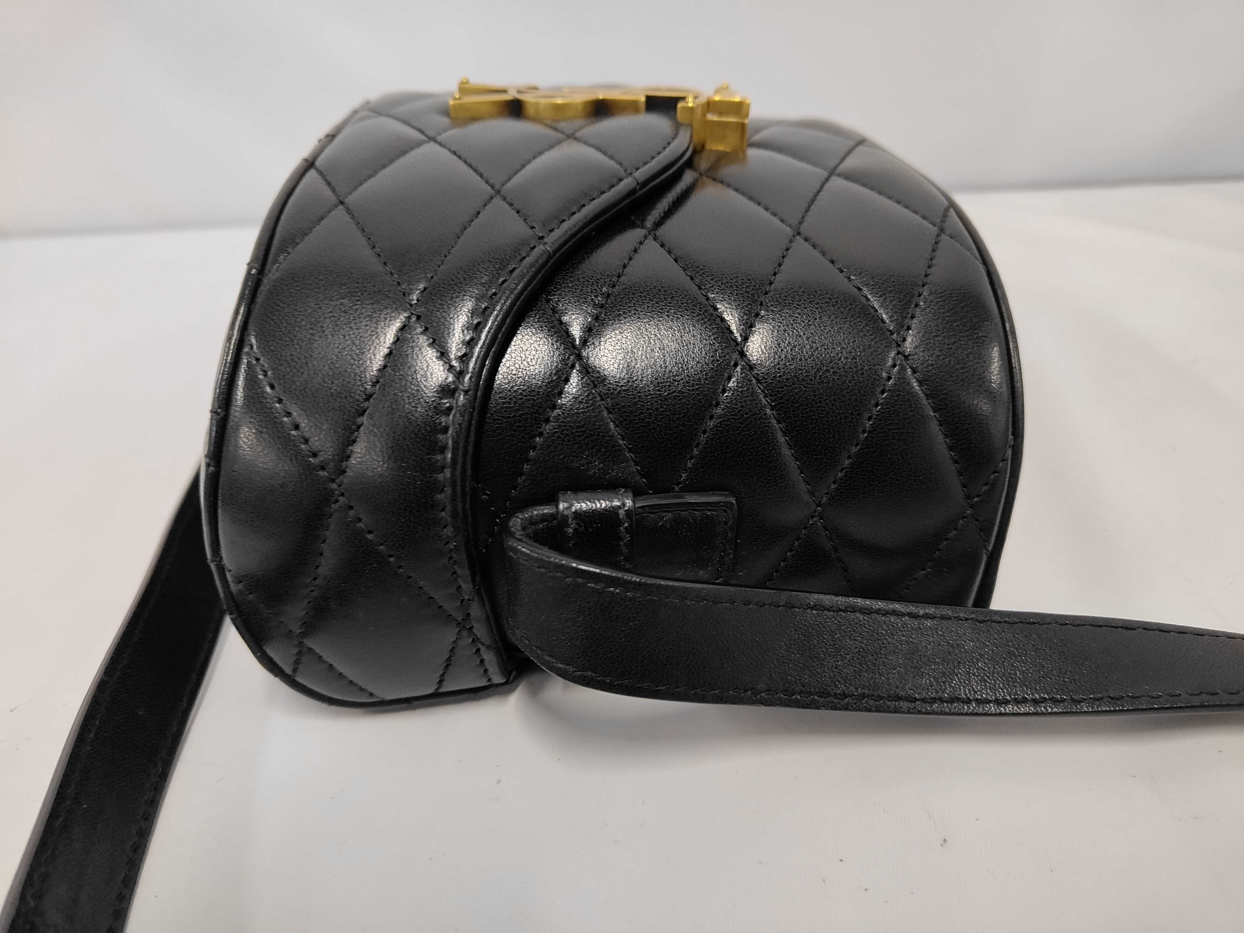 710080 June Box Shoulder Bag, Calfskin, Black Shoulder Bag — view 8