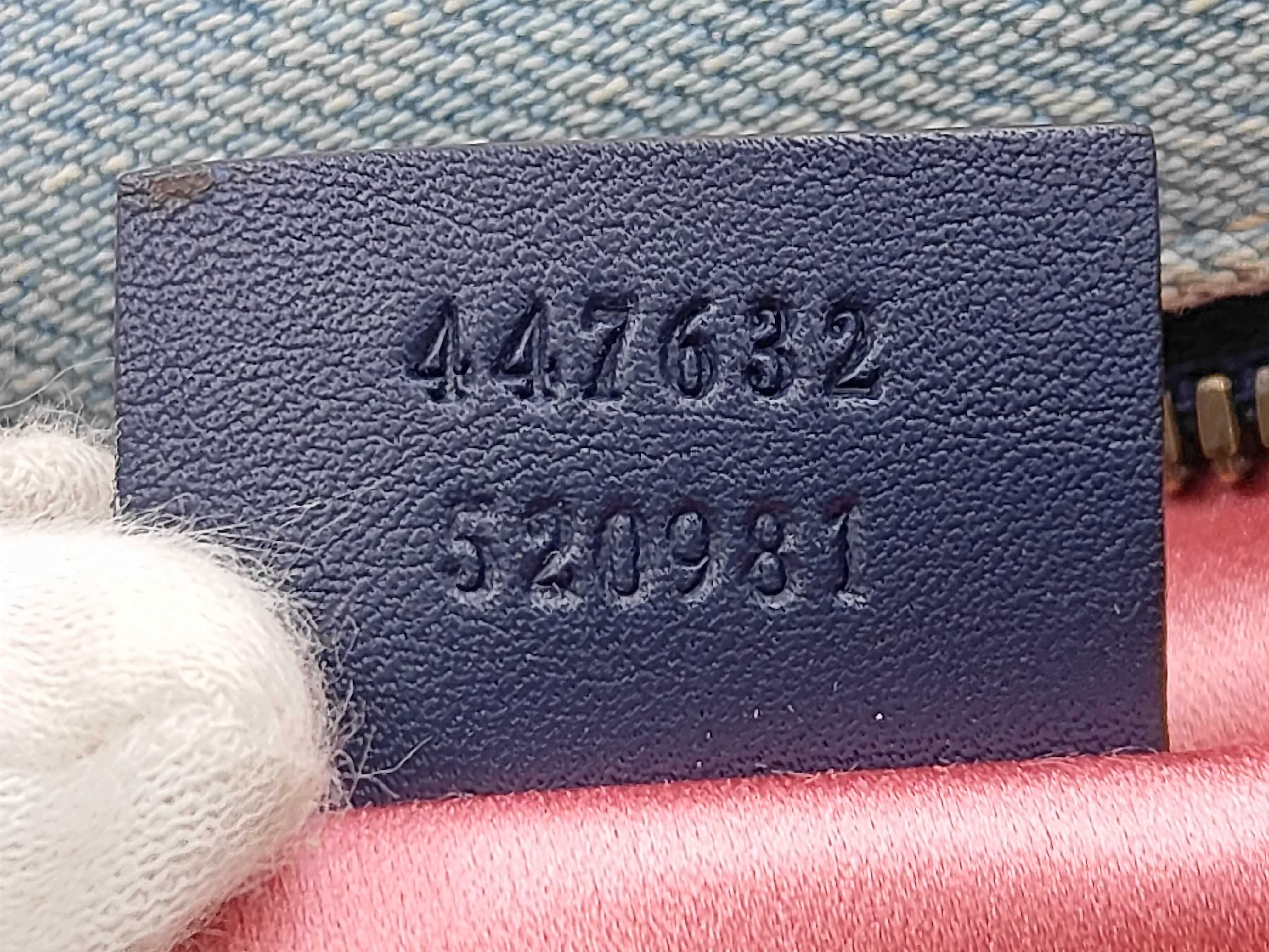 GG Marmont Pearl Shoulder Bag, Denim, 447632 (Bag) — view 12